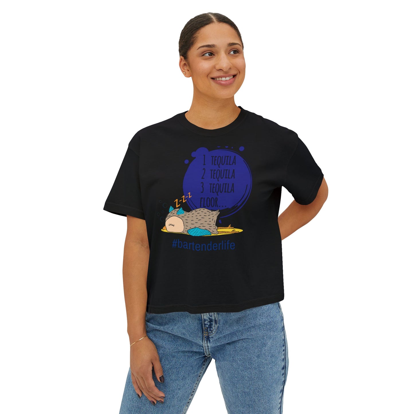 Tequila Lover's Boxy Tee, Funny Shirt for Bartenders, Casual Top, Gift for Party Enthusiasts, Summer Vibes, Weekend Wear