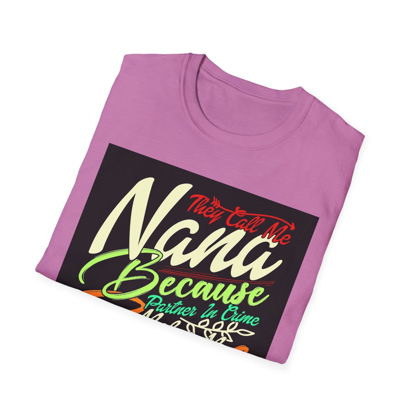 Nana Bad Influence Unisex Softstyle T-Shirt - Fun Gift for Grandparents