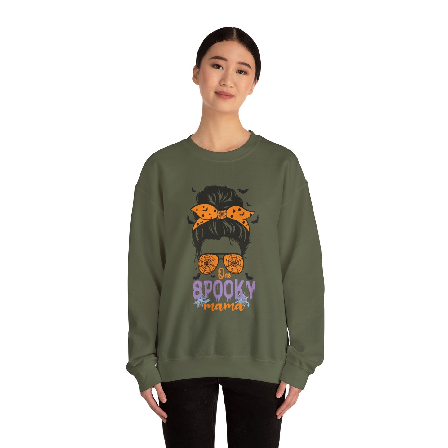 Spooky Mama Crewneck Sweatshirt, Halloween Sweatshirt, Cozy Fall Apparel, Gift for Moms, Trendy Halloween Outfit