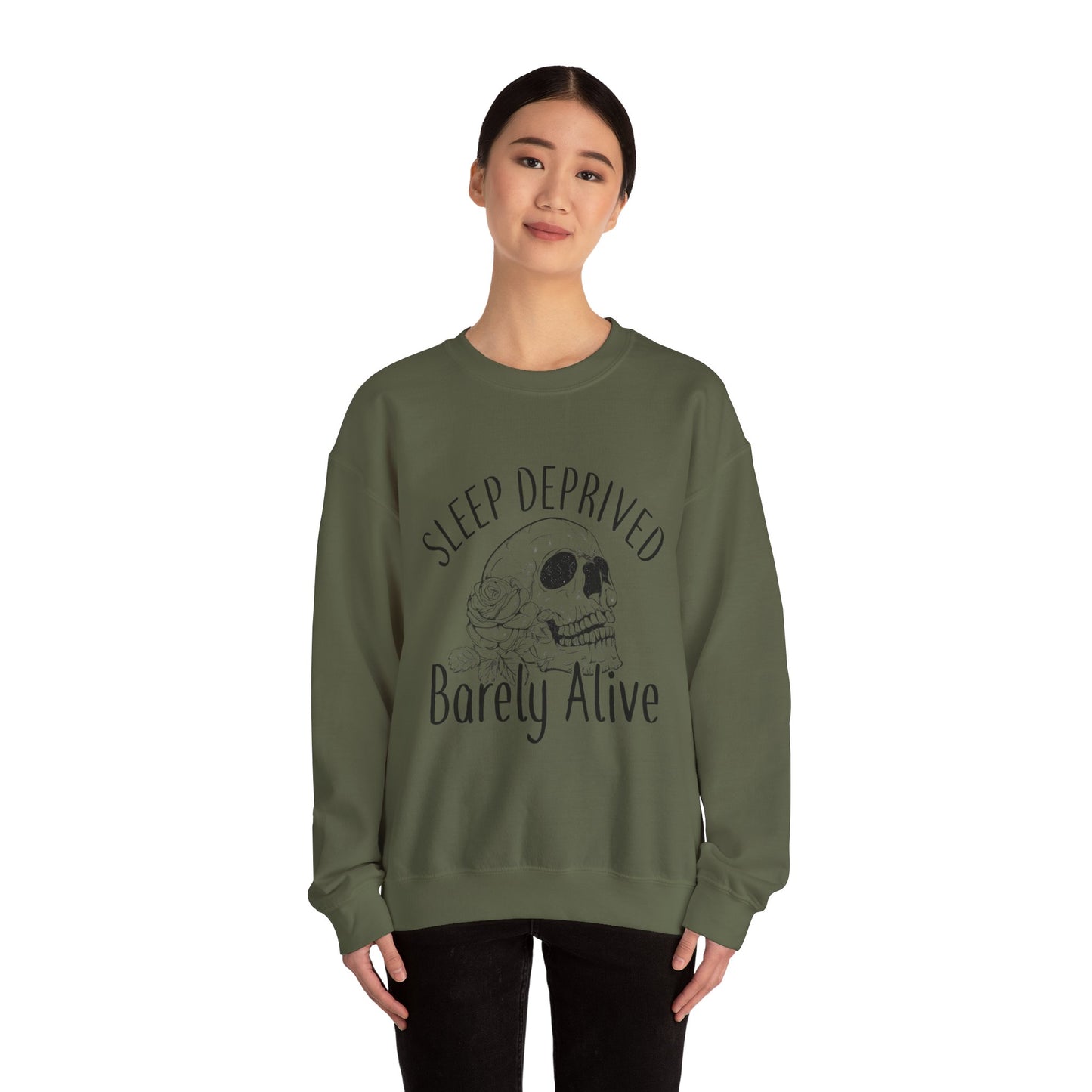 Sleep Deprived Skull Crewneck Sweatshirt - Casual Unisex Style