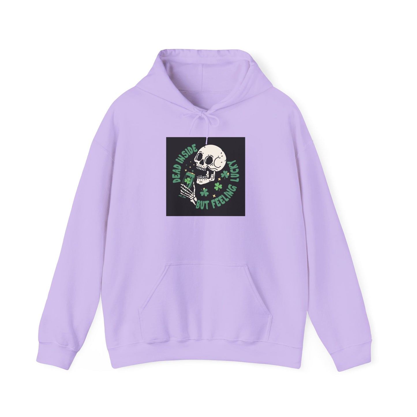 "Dead Inside but Feeling Lucky" Unisex Heavy Blend Hooded Sweatshirt - Perfect for Halloween & Casual Wear