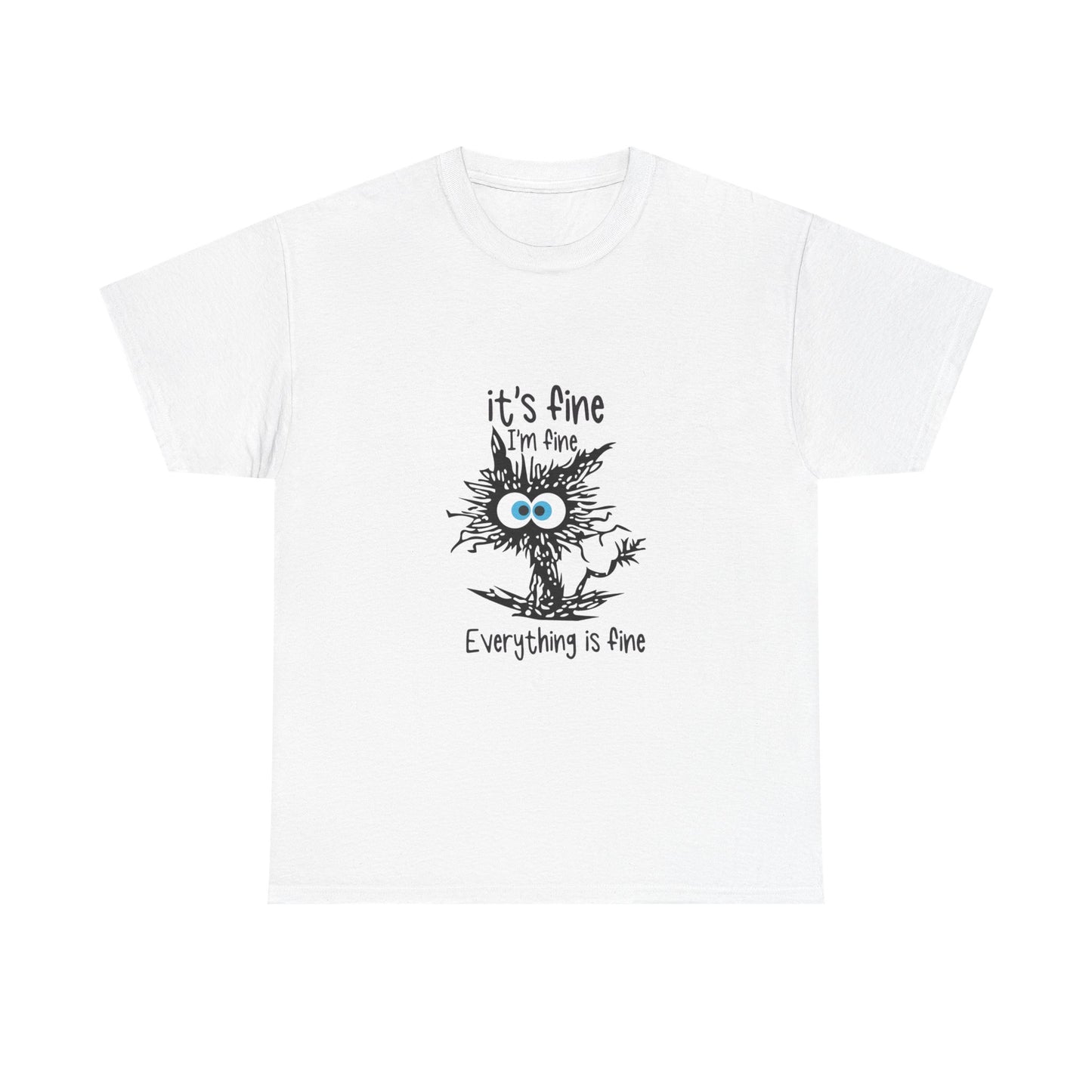 It's Fine Unisex Heavy Cotton Tee - Casual Comfort with Whimsical Design