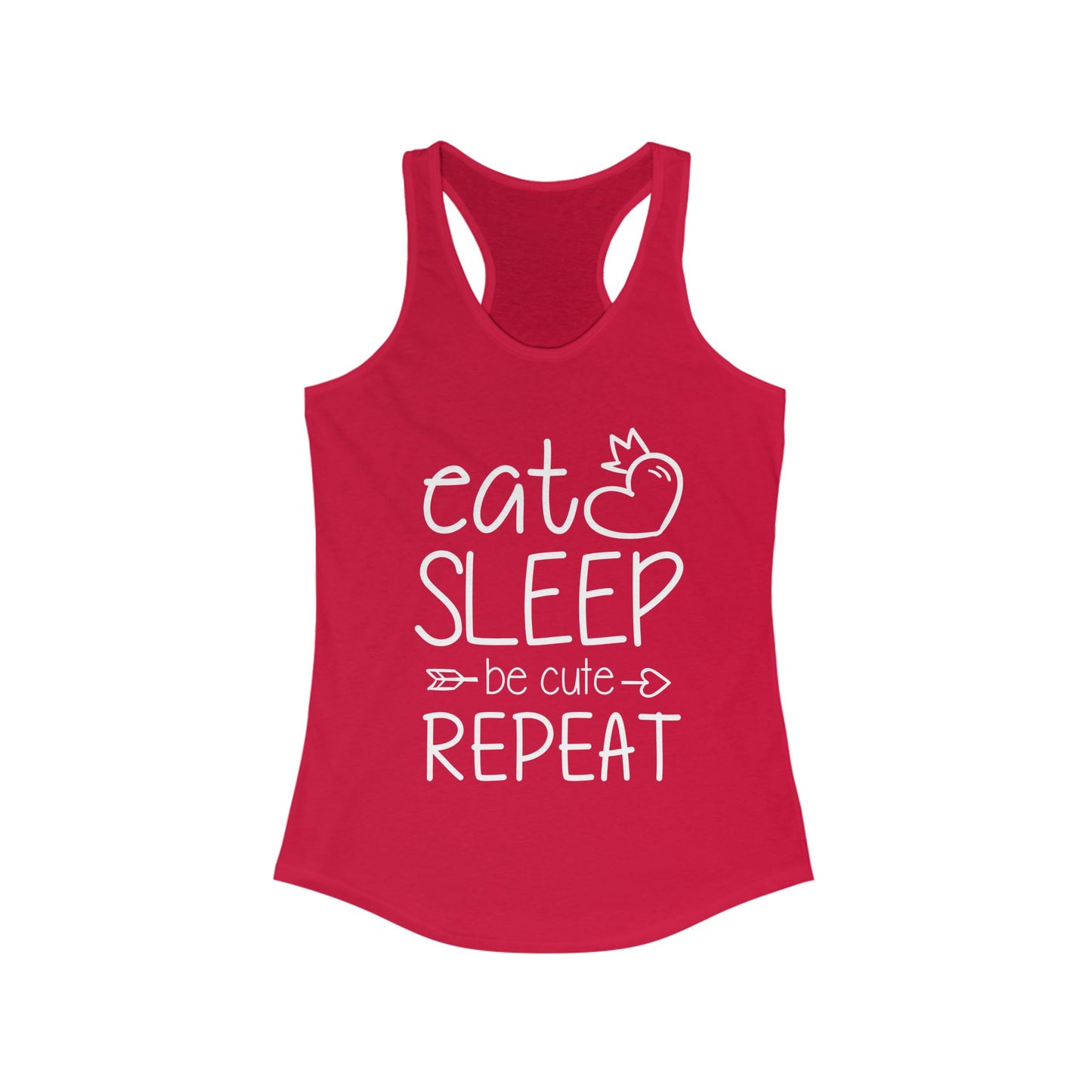 Cute Cat Lover Racerback Tank - Eat, Sleep, Cat, Repeat
