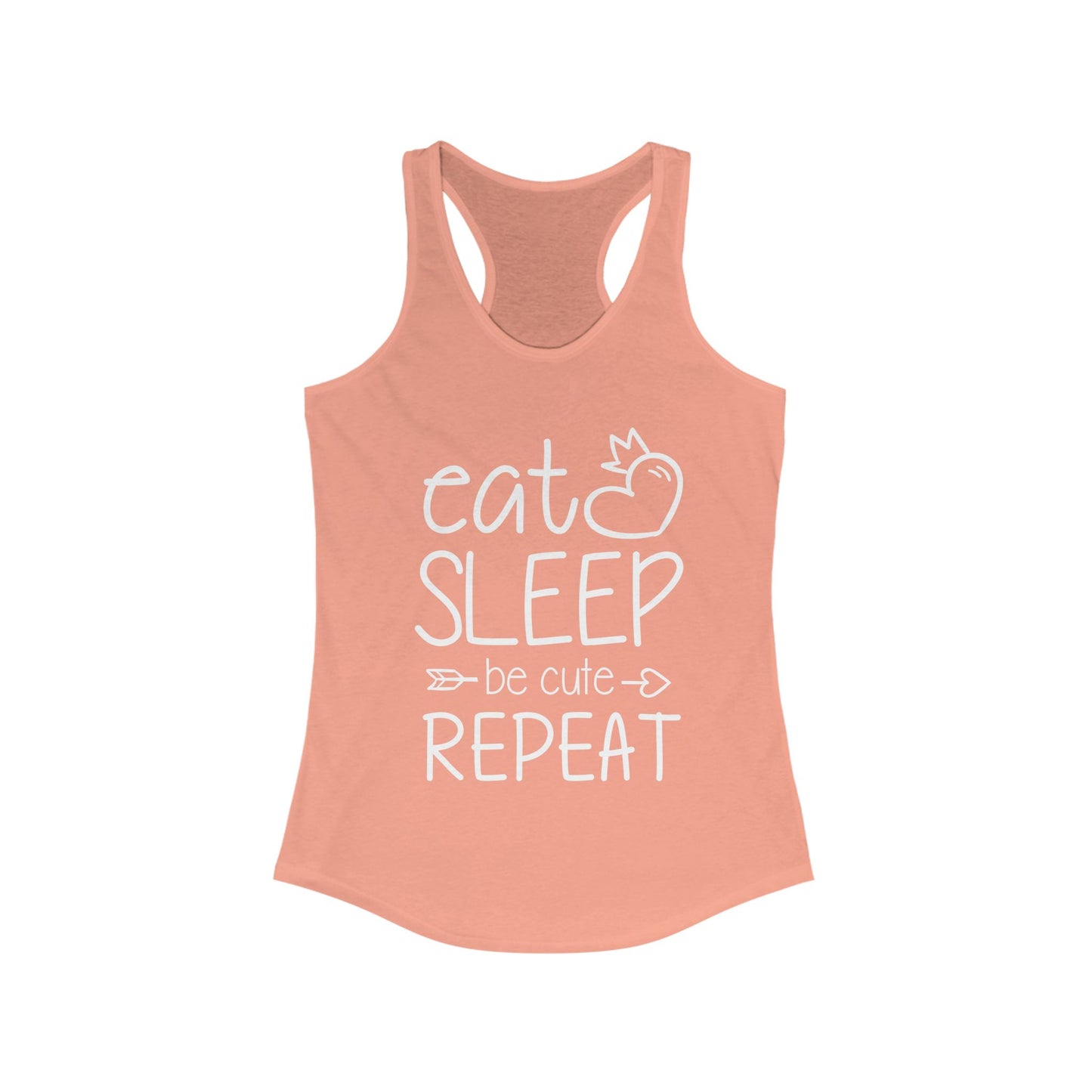 Cute Cat Lover Racerback Tank - Eat, Sleep, Cat, Repeat