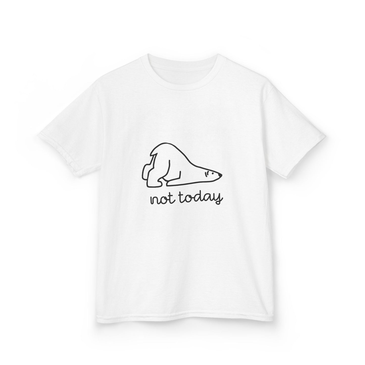 Kids Heavy Cotton™ Tee - "Not Today" Relaxed Polar Bear Design