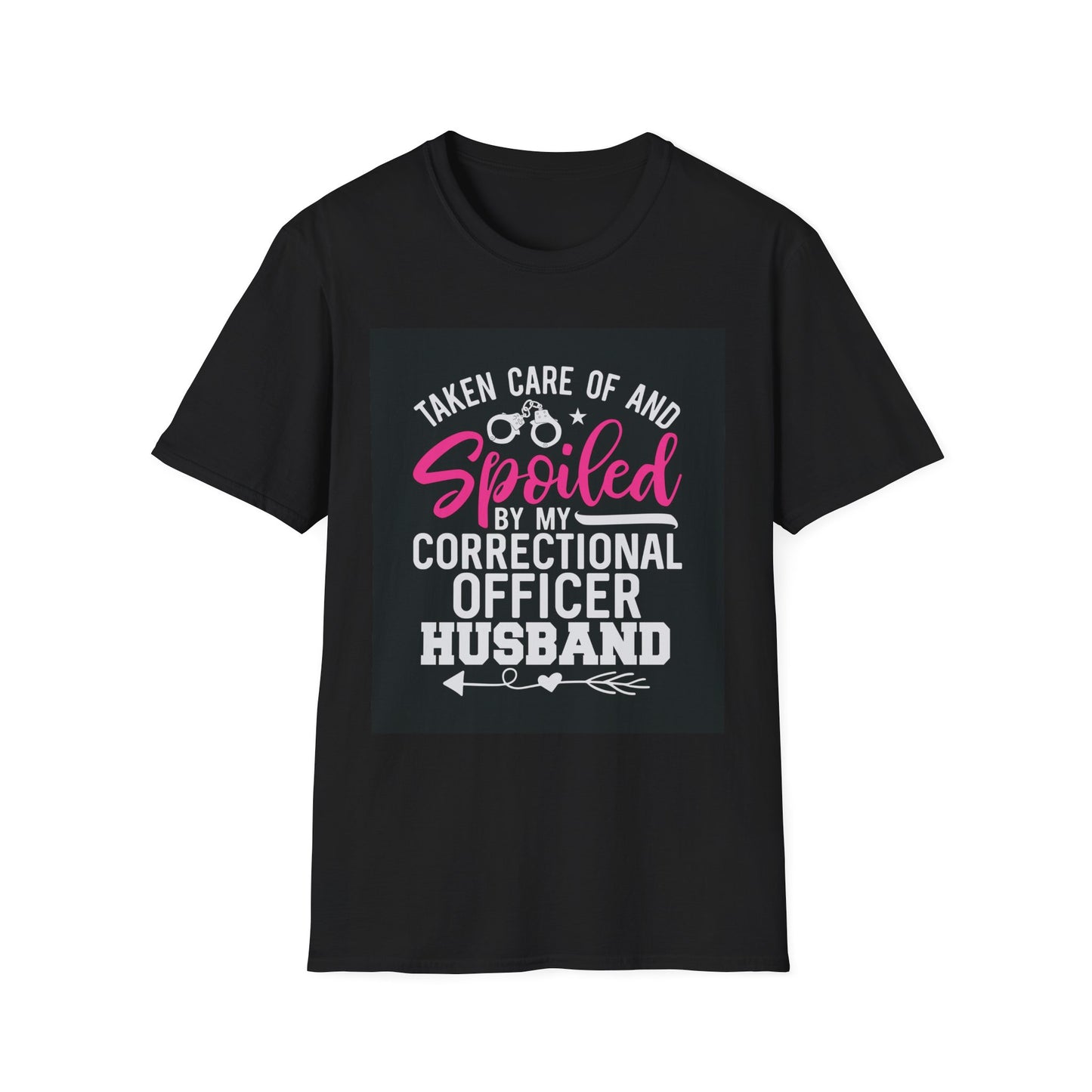 Spoiled by My Correctional Officer Husband T-Shirt | Unisex Softstyle Tee for Proud Wives | Perfect Gift for Special Occasions