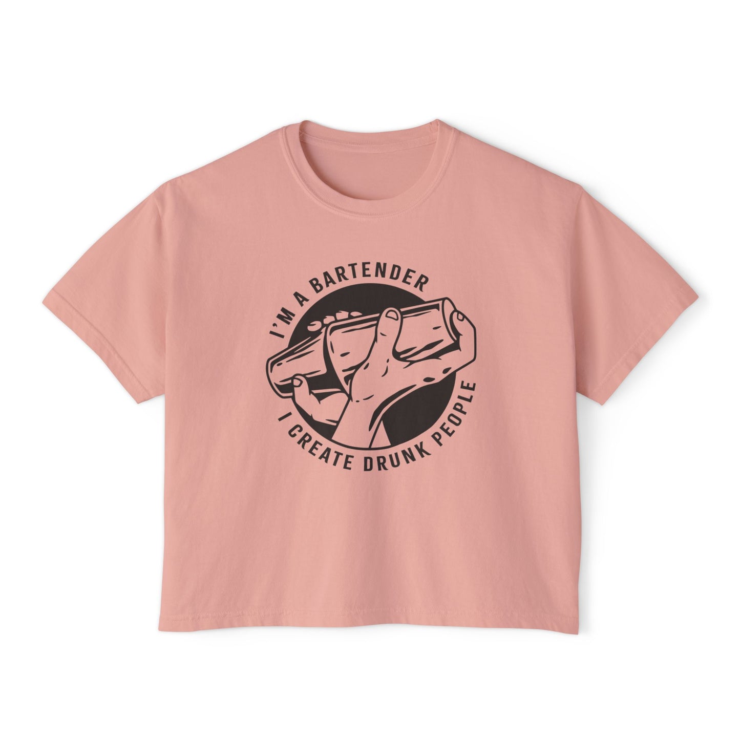 Bartender Vibe Women's Boxy Tee, Casual Graphic Top, Fun Bartending Shirt, Perfect for Parties, Gift for Bartenders