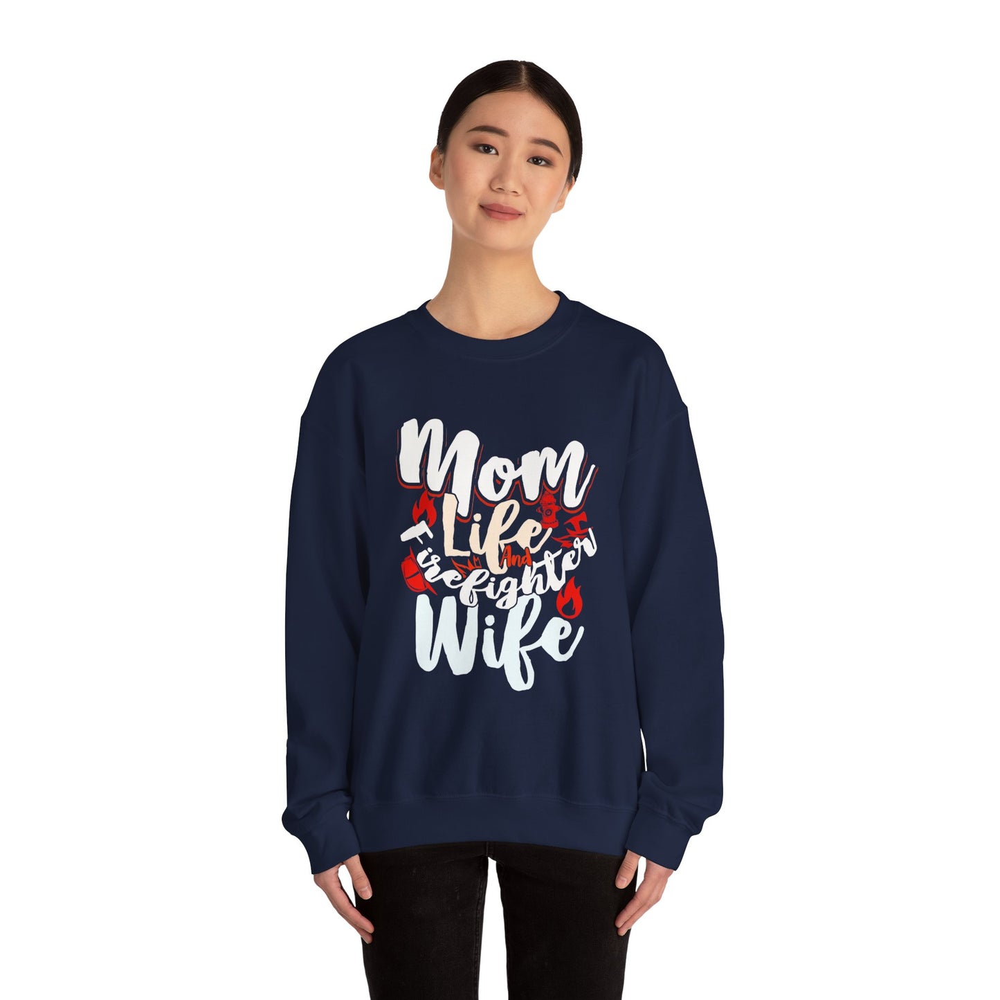 Firefighter Wife Crewneck Sweatshirt - Cozy Apparel for Moms