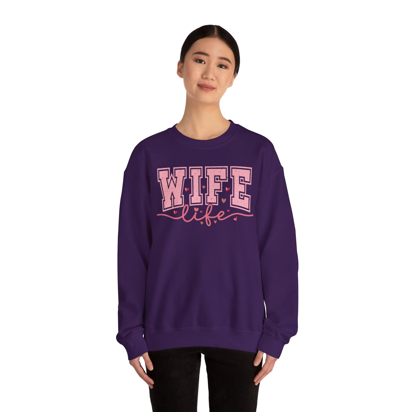 Wife Life Sweatshirt - Unisex Heavy Blend™ Crewneck for Celebrating Love