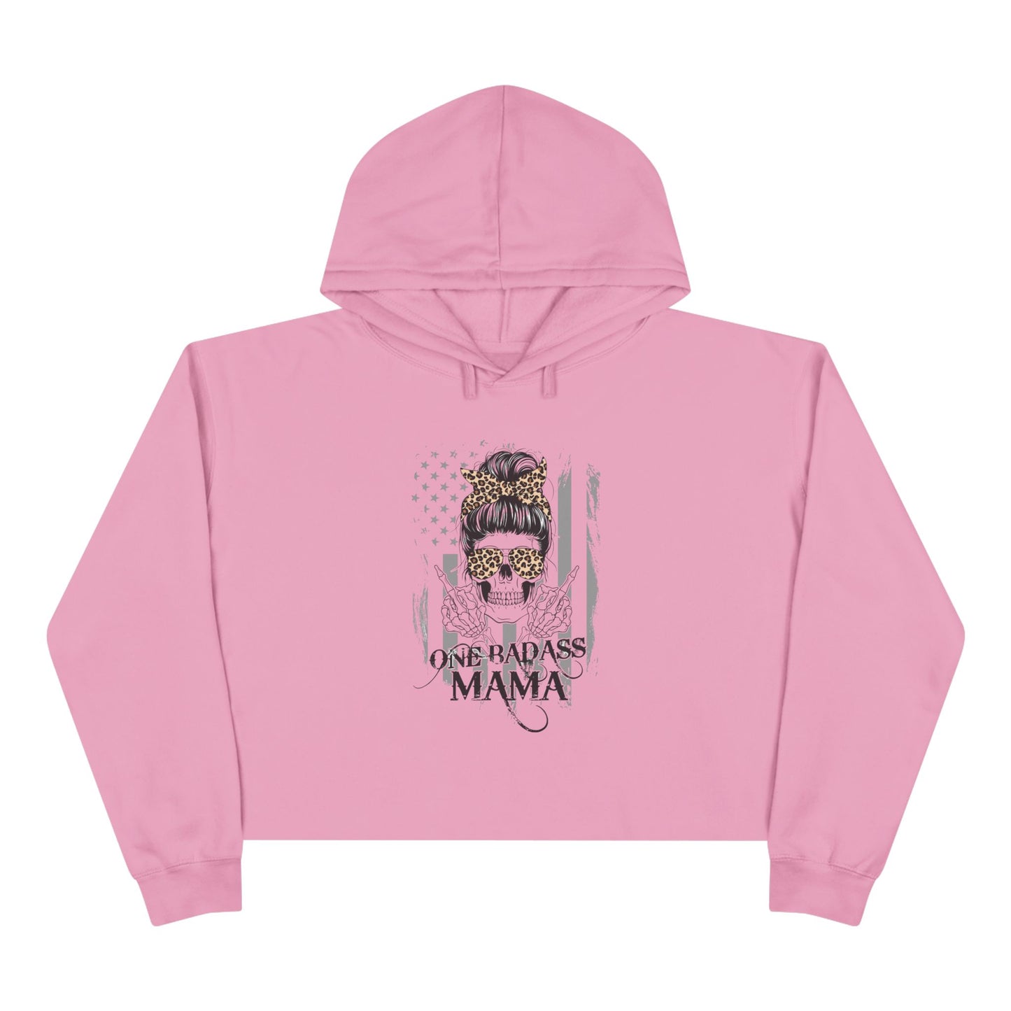 One Badass Mama Crop Hoodie - Stylish & Empowering Hoodie for Moms