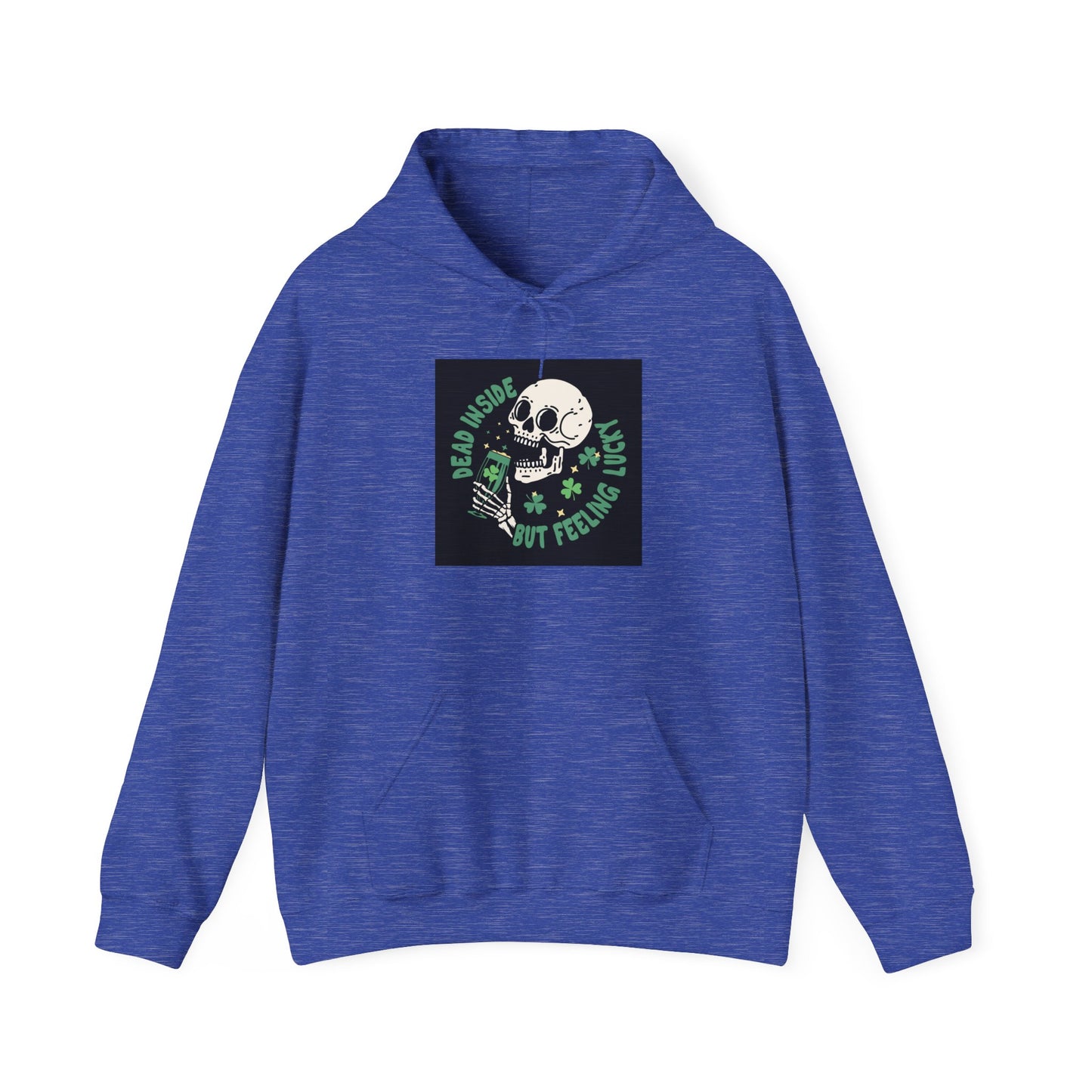 "Dead Inside but Feeling Lucky" Unisex Heavy Blend Hooded Sweatshirt - Perfect for Halloween & Casual Wear