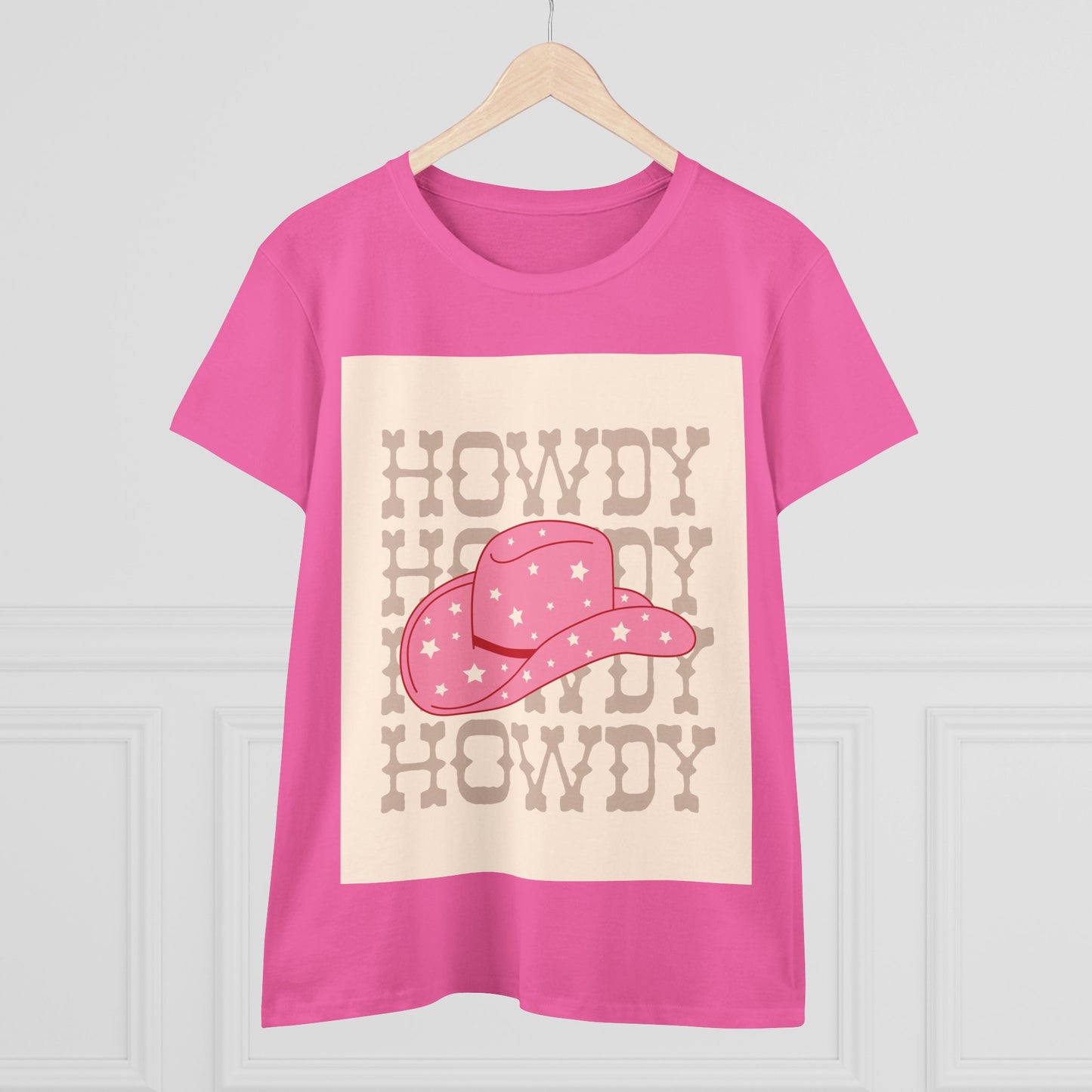 Howdy Pink Cowgirl Tee - Cute Vintage Graphic T-Shirt for Women, Casual Wear, Summer, Country Concerts, Birthday Gifts, Cute Outfits