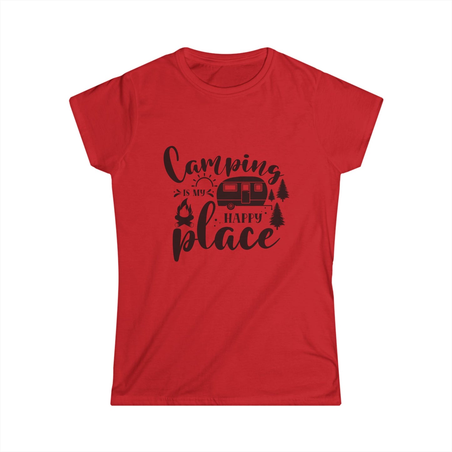 Camping Is My Happy Place Women's Softstyle Tee