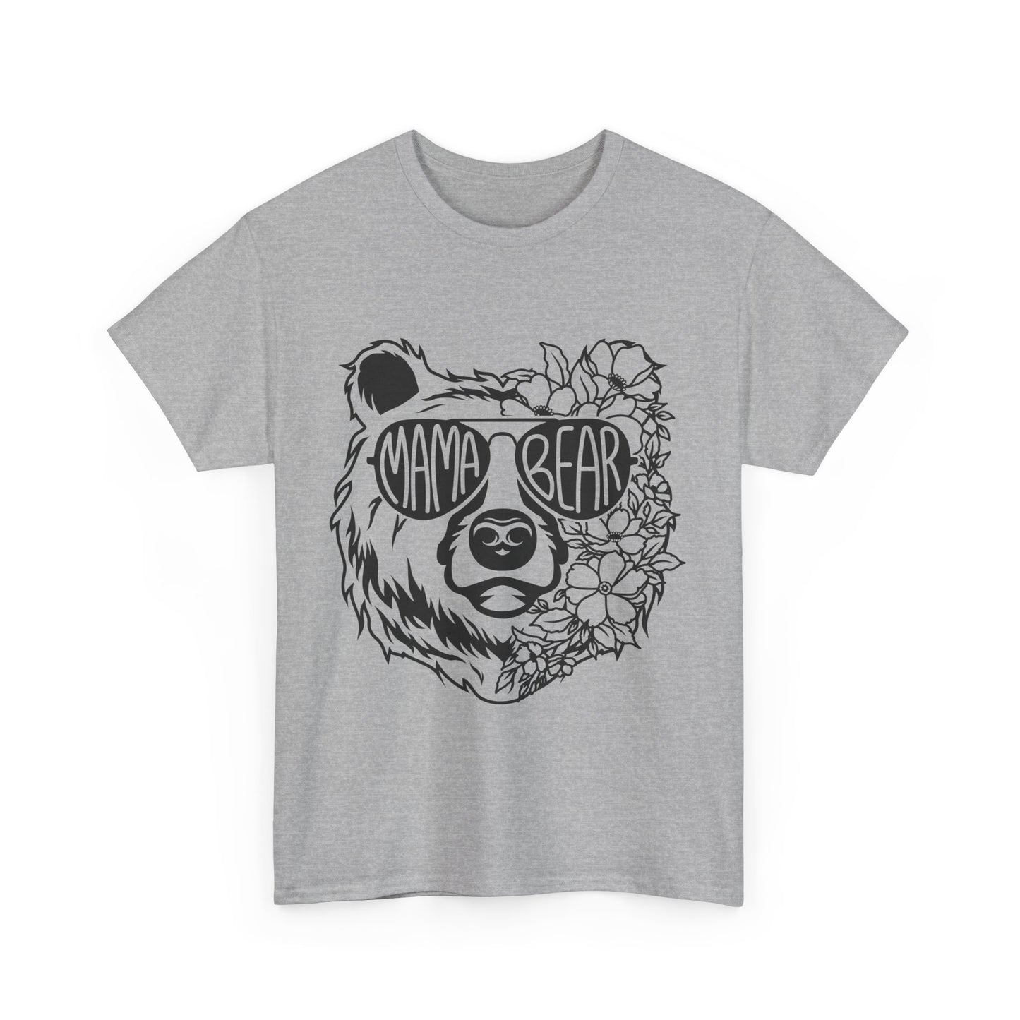 Mama Bear Graphic Unisex Heavy Cotton Tee - Perfect for Moms and Nature Lovers