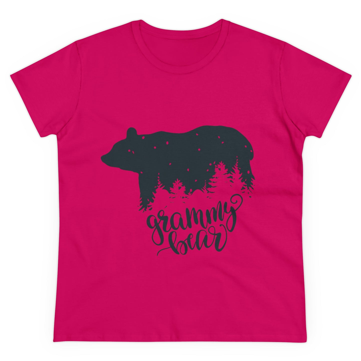 Grammy Bear Women's Midweight Cotton Tee - Cozy Nature Graphic Tee