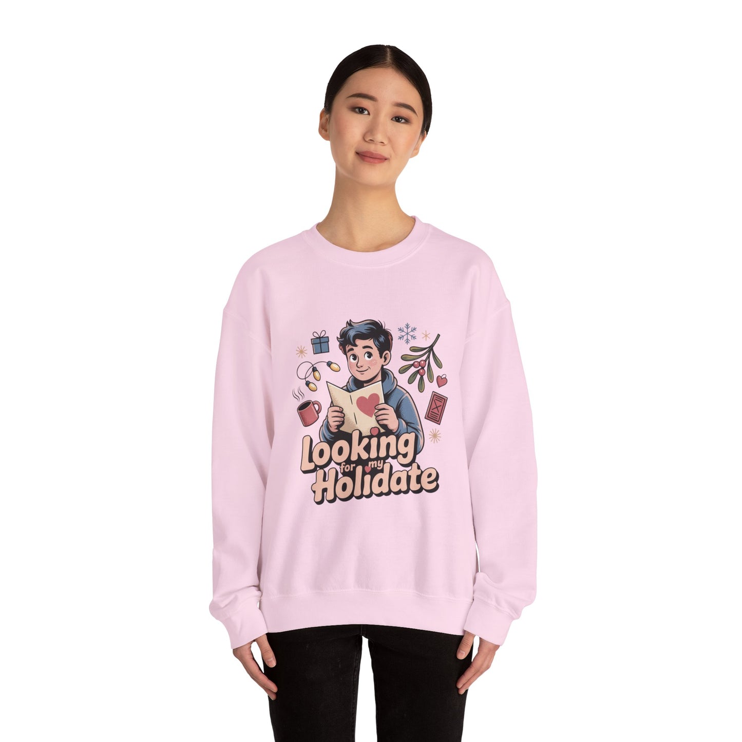 Looking for Holidate Sweatshirt | Holiday Romance Illustration