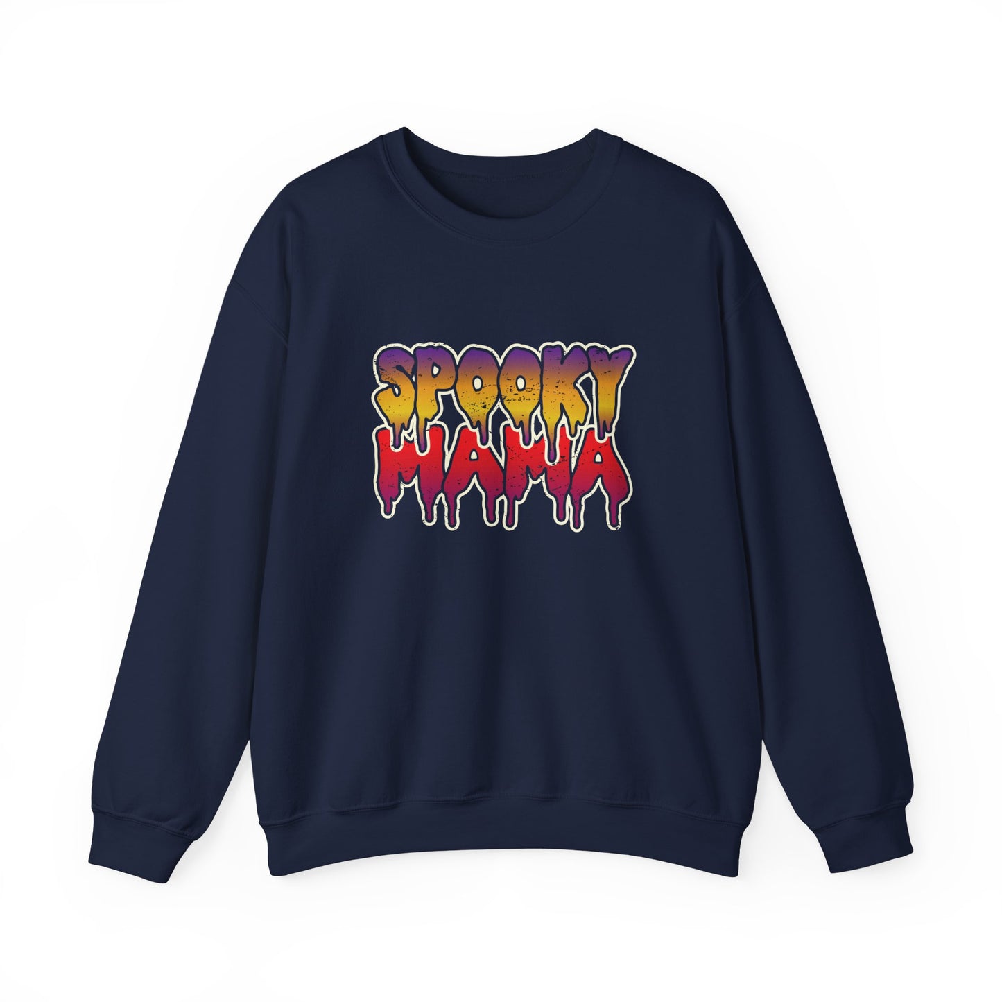Spooky Mama Crewneck Sweatshirt, Halloween Sweatshirt, Gift for Moms, Cozy Fall Apparel, Unisex Holiday Clothing