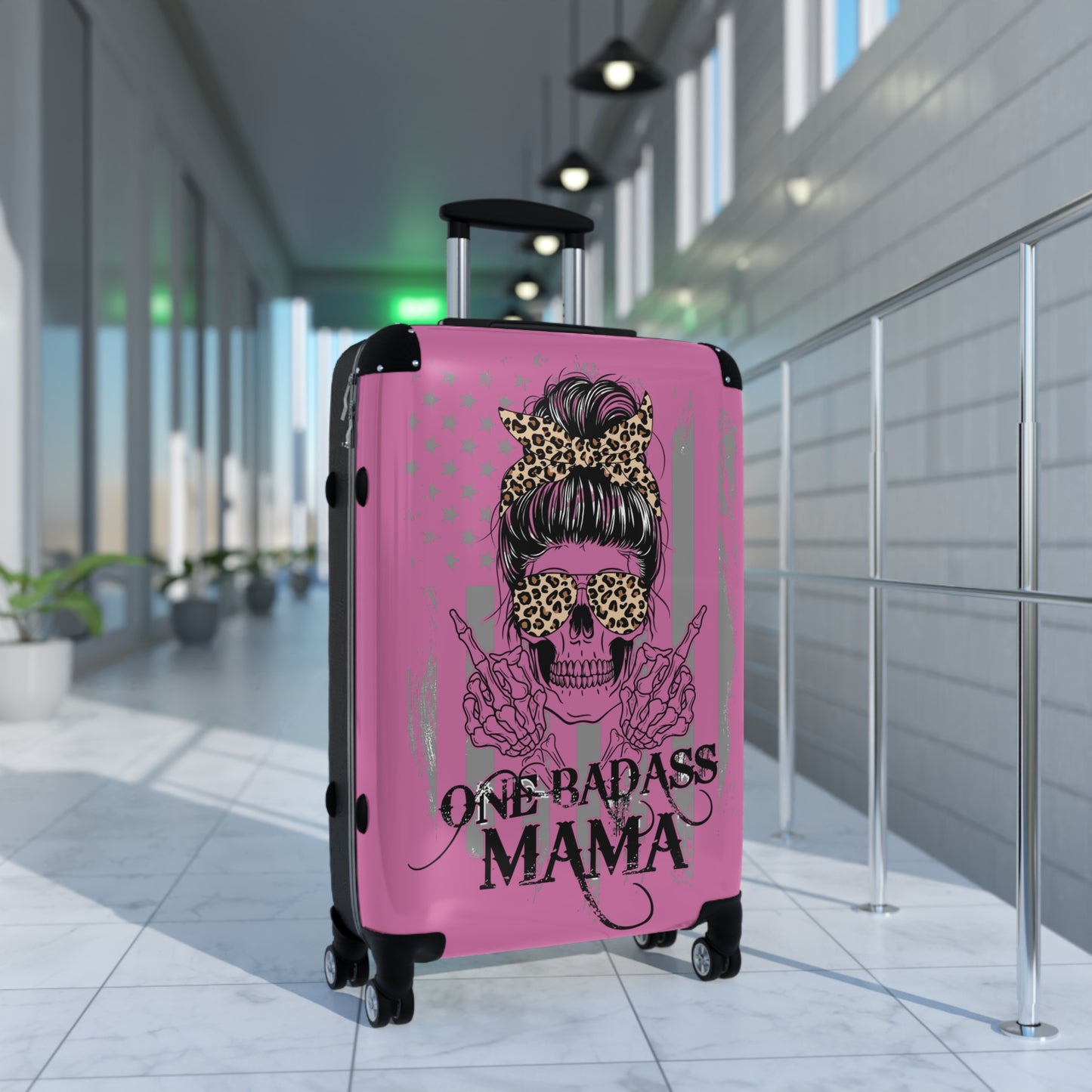 One Badass Mama Luggage Suitcase - Trendy Travel Bag for Empowered Moms