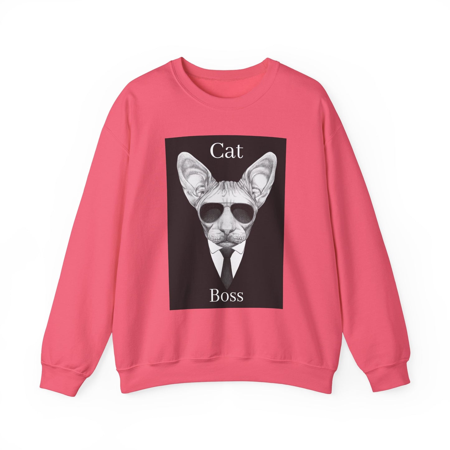 Cat Boss Unisex Crewneck Sweatshirt - Funny Cat Graphic Pullover