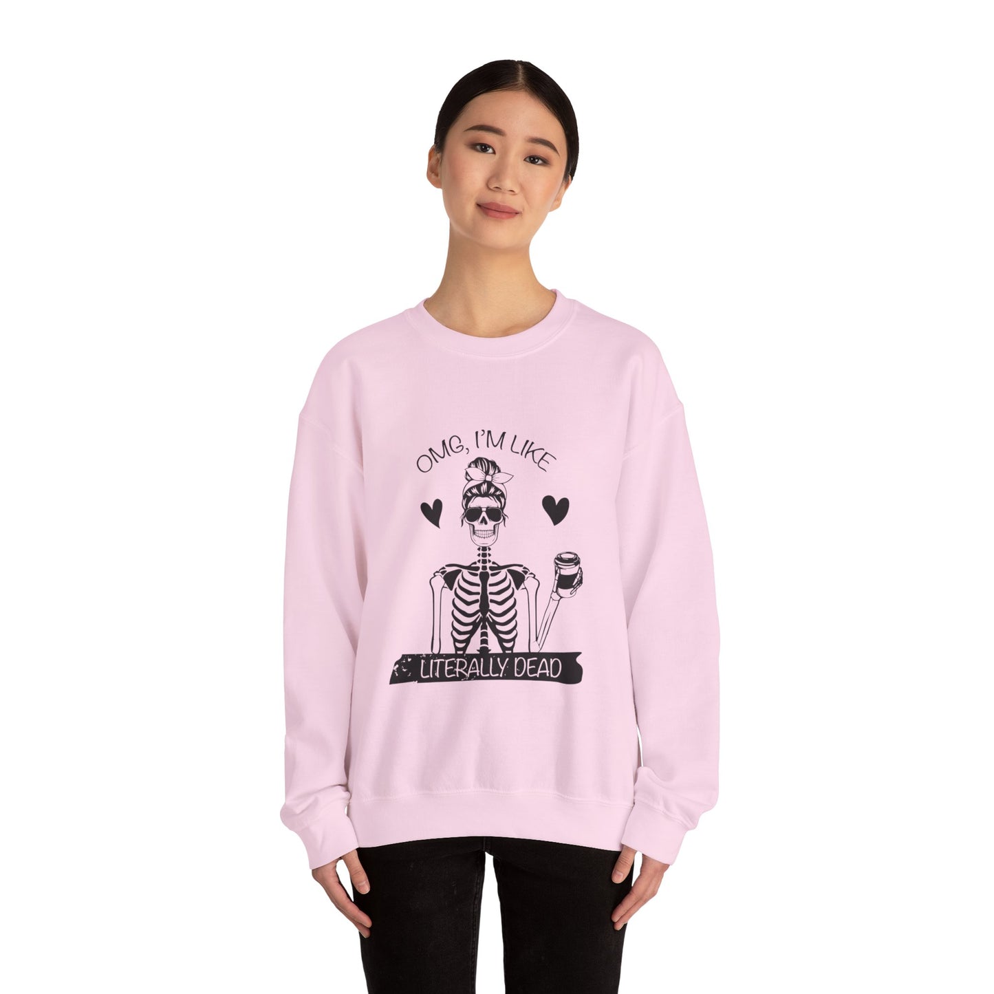 Funny Skeleton Sweatshirt, Unisex Crewneck, Halloween Gift, Casual Wear, Trendy Fashion, Spooky Holiday Style