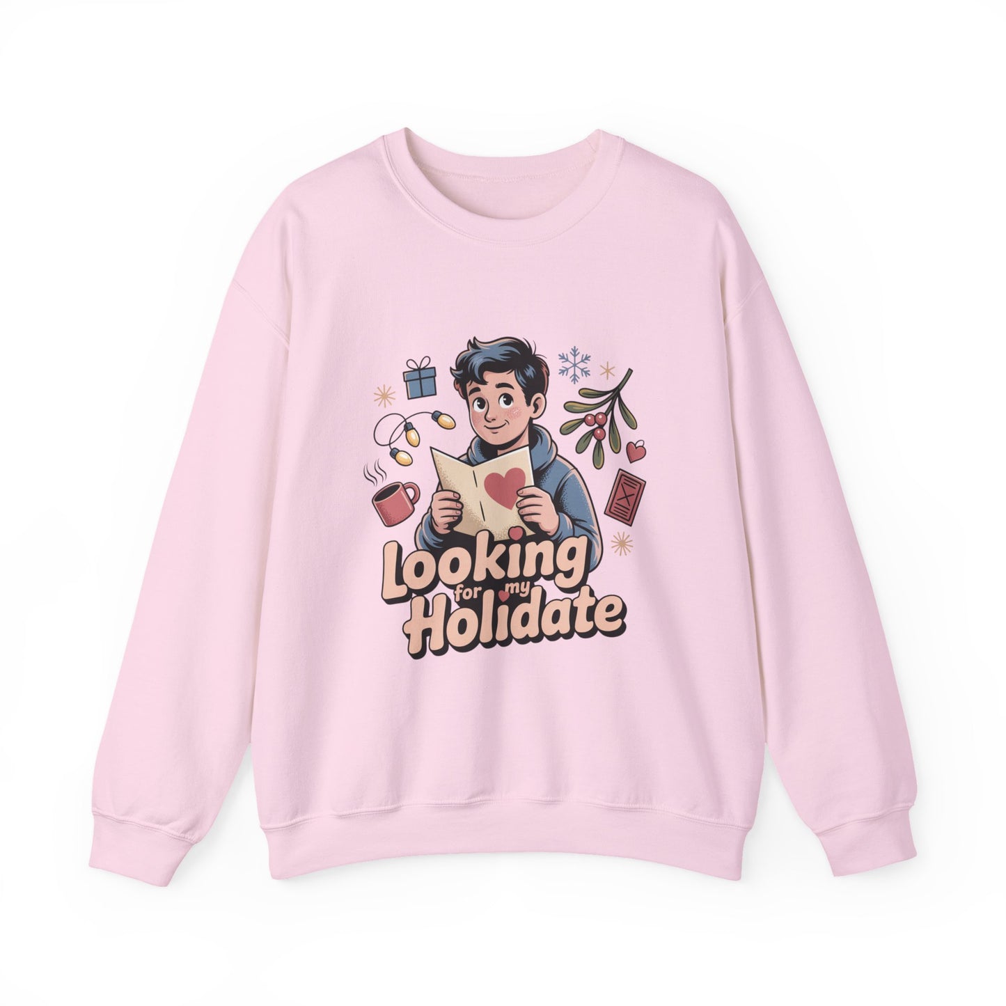 Looking for Holidate Sweatshirt | Holiday Romance Illustration
