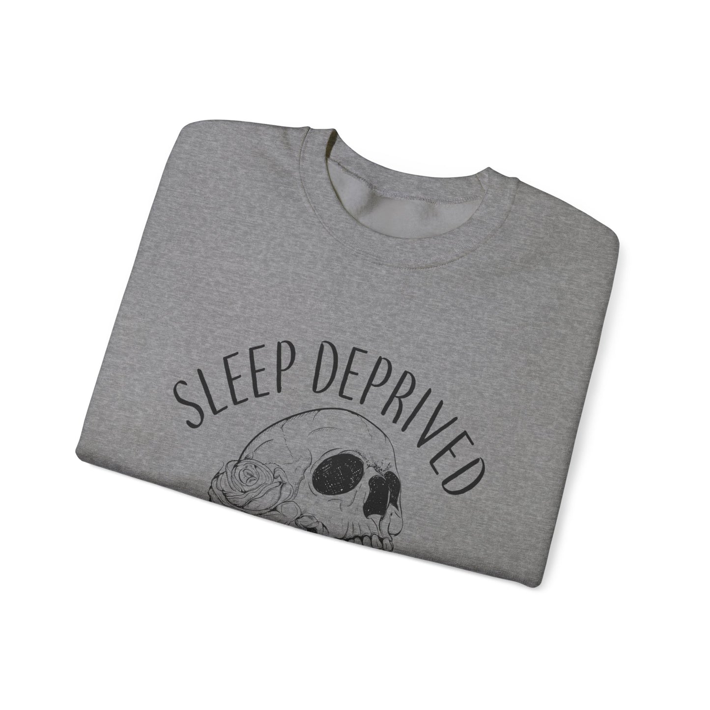 Sleep Deprived Skull Crewneck Sweatshirt - Casual Unisex Style