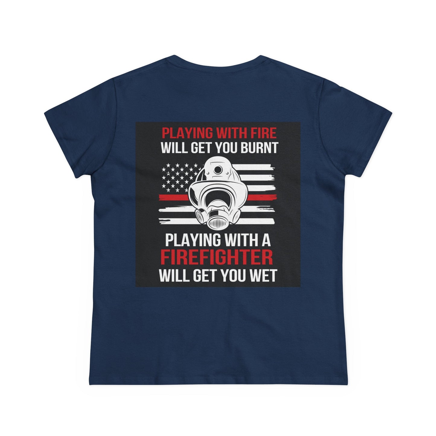 Firefighter Wife Cotton Tee - Supportive Gift for Her, Casual Wear, Patriotic Apparel, Unique Firefighter Gift, Everyday Comfort