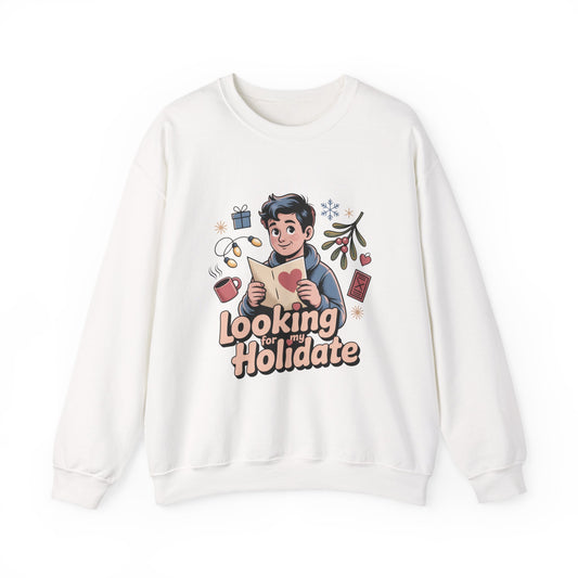 Looking for Holidate Sweatshirt | Holiday Romance Illustration