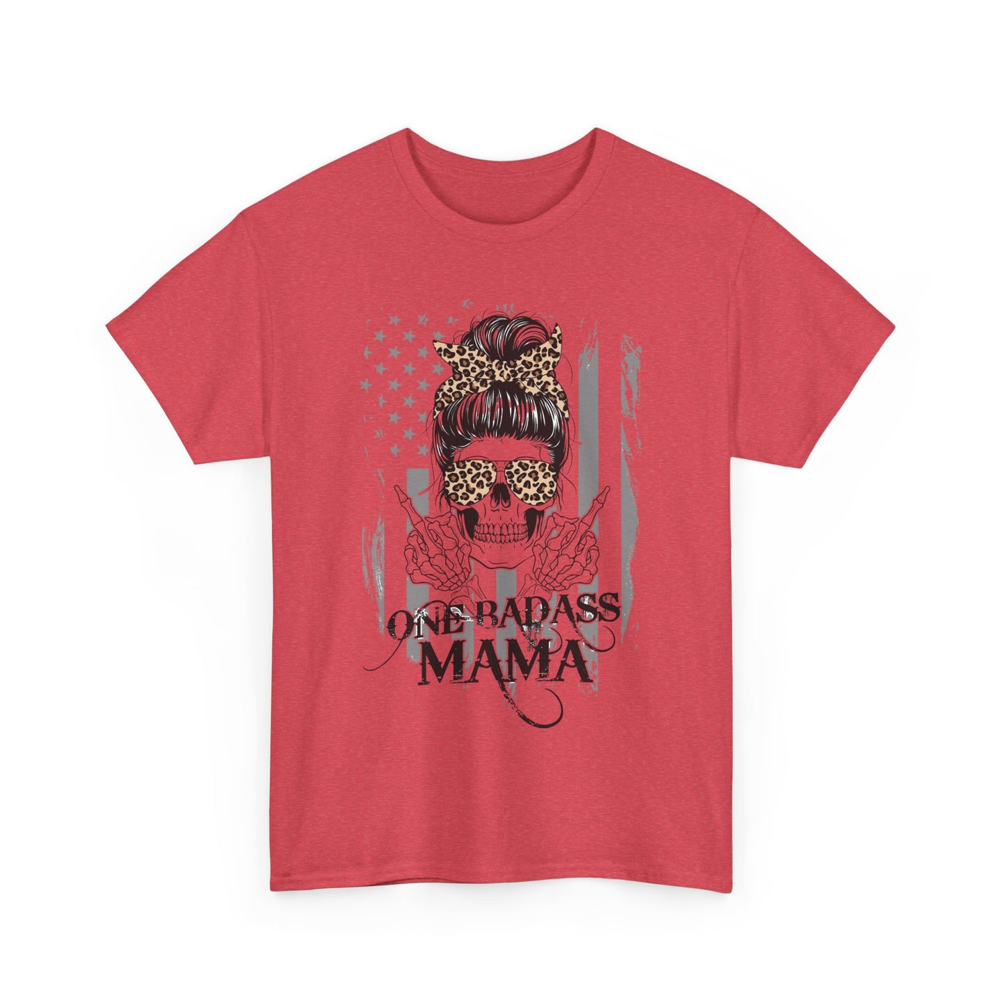 One Badass Mama Unisex Heavy Cotton Tee - Trendy Graphic Shirt for Moms