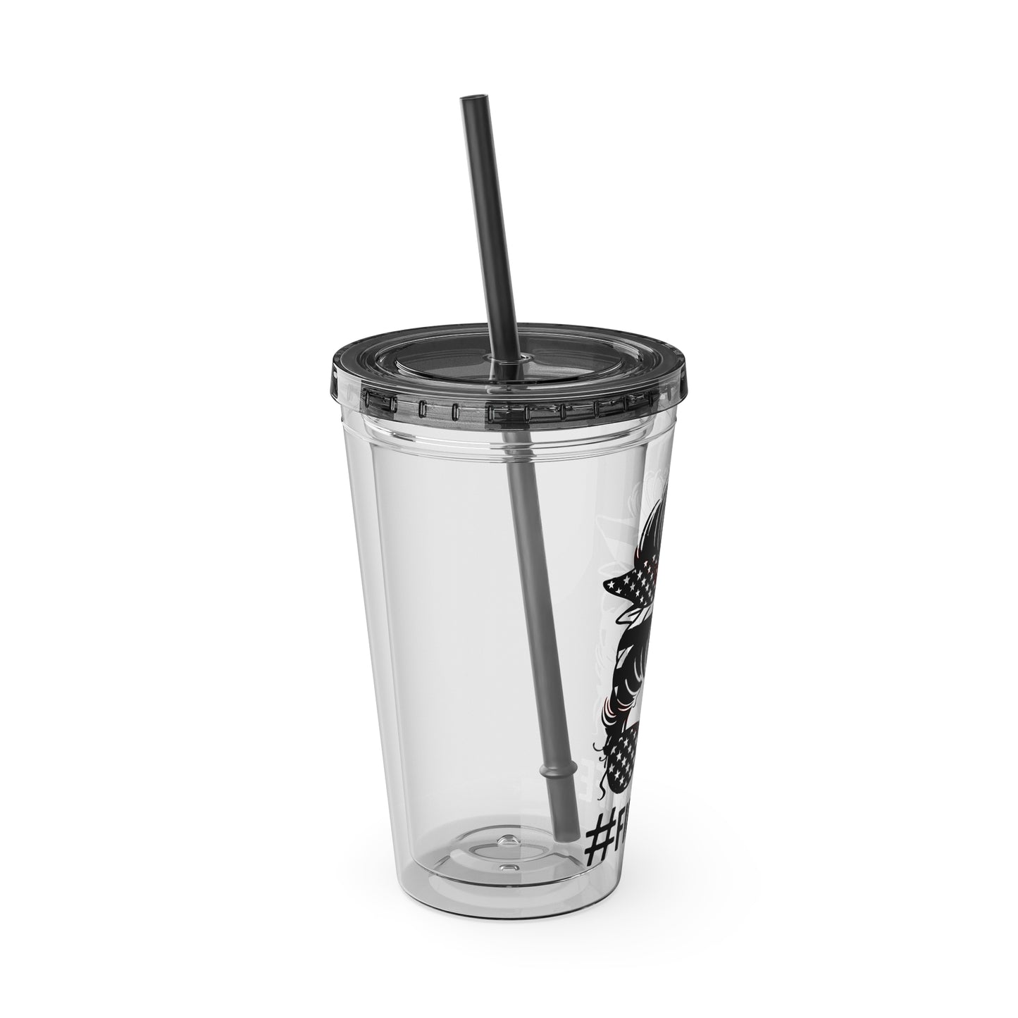 Sunsplash 16oz Tumbler with Straw - #FireWife Drinkware for Firefighters' Spouses