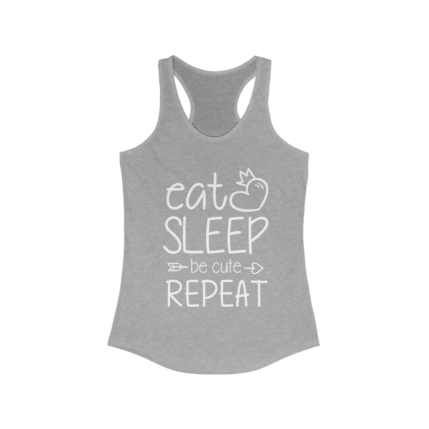Cute Cat Lover Racerback Tank - Eat, Sleep, Cat, Repeat