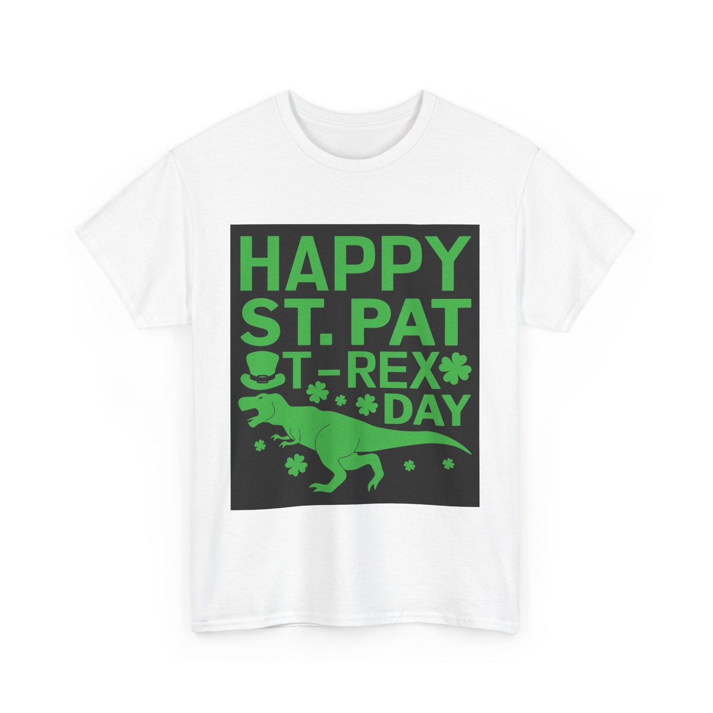 Happy St. Patrick's Day T-Rex Unisex Heavy Cotton Tee