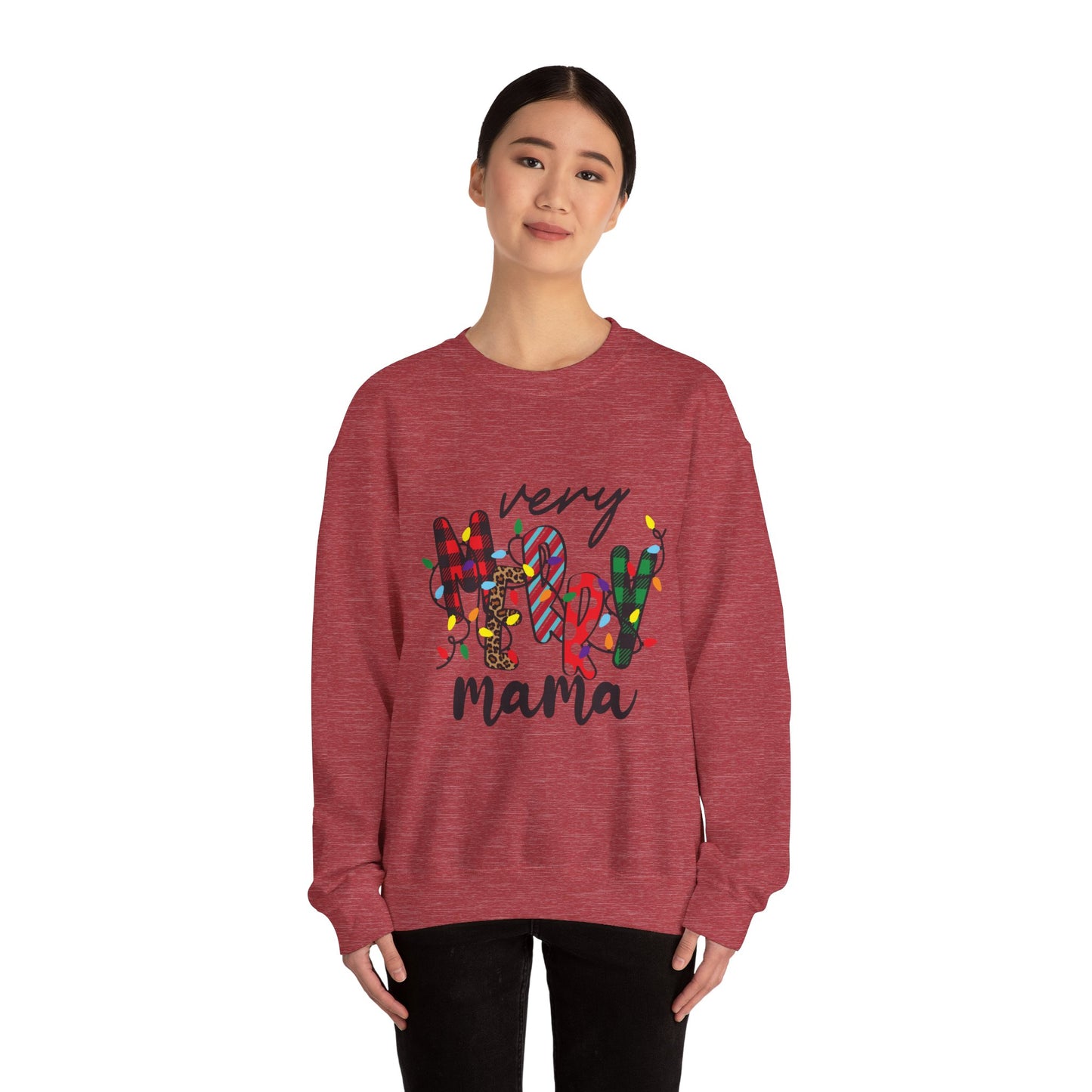 Very Merry Mama Sweatshirt | Christmas Mom Holiday Crewneck