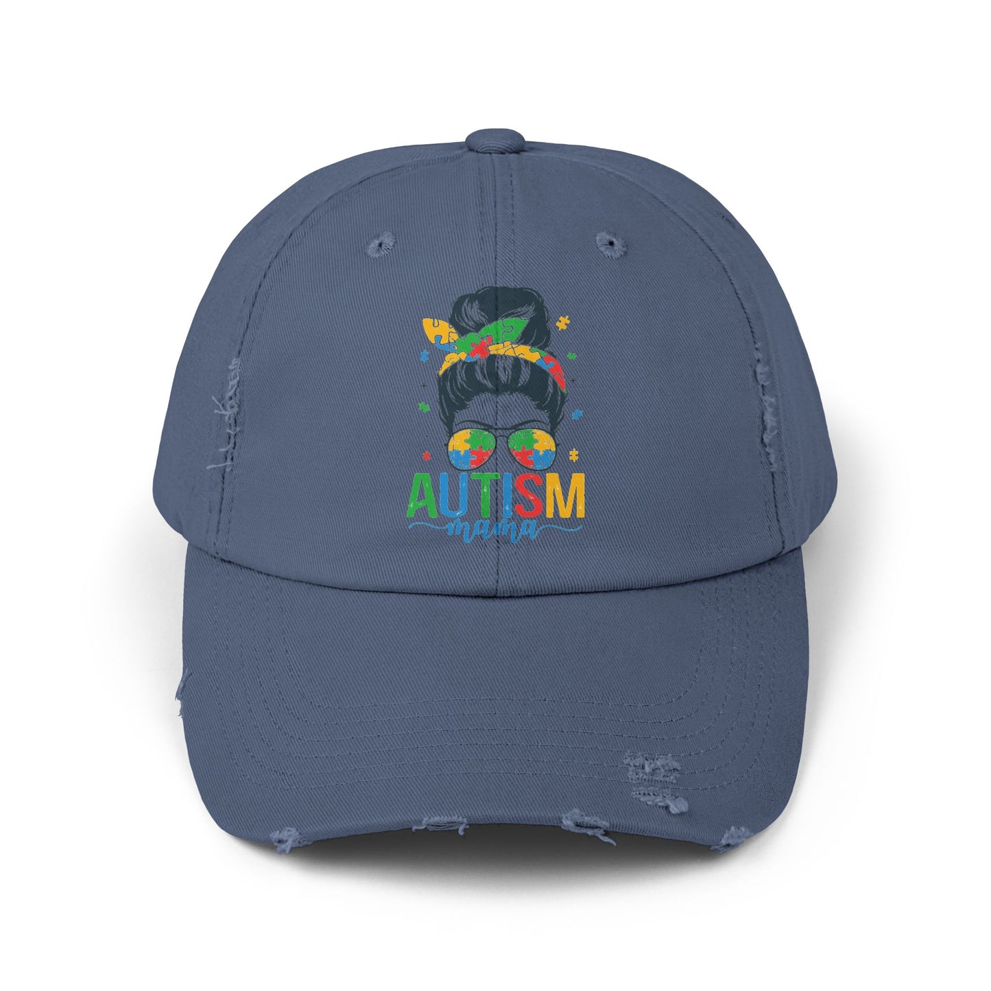 Autism Mama Distressed Cap - Stylish Supportive Hat for Moms