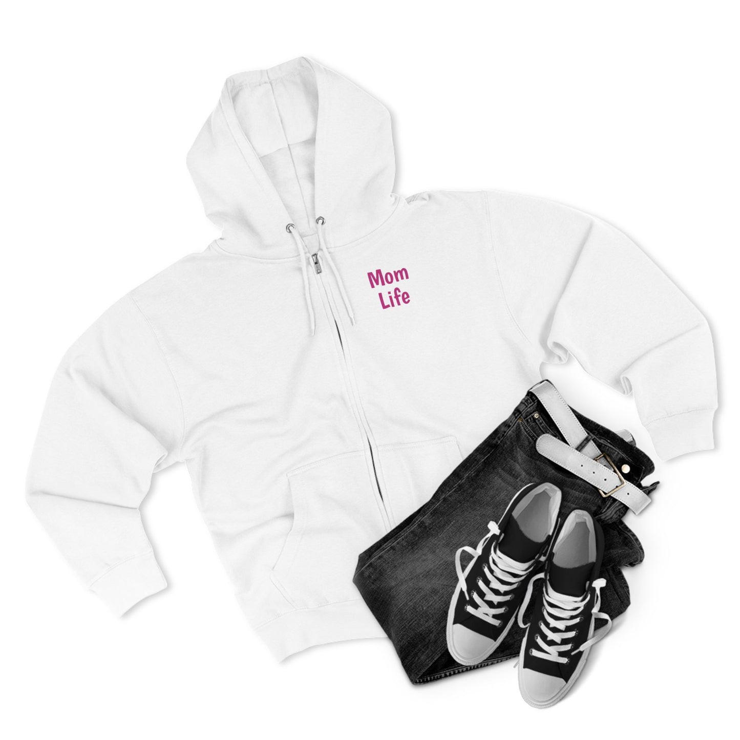 Mom Life Floral Unisex Zip Hoodie - Cozy Casual Wear for Moms