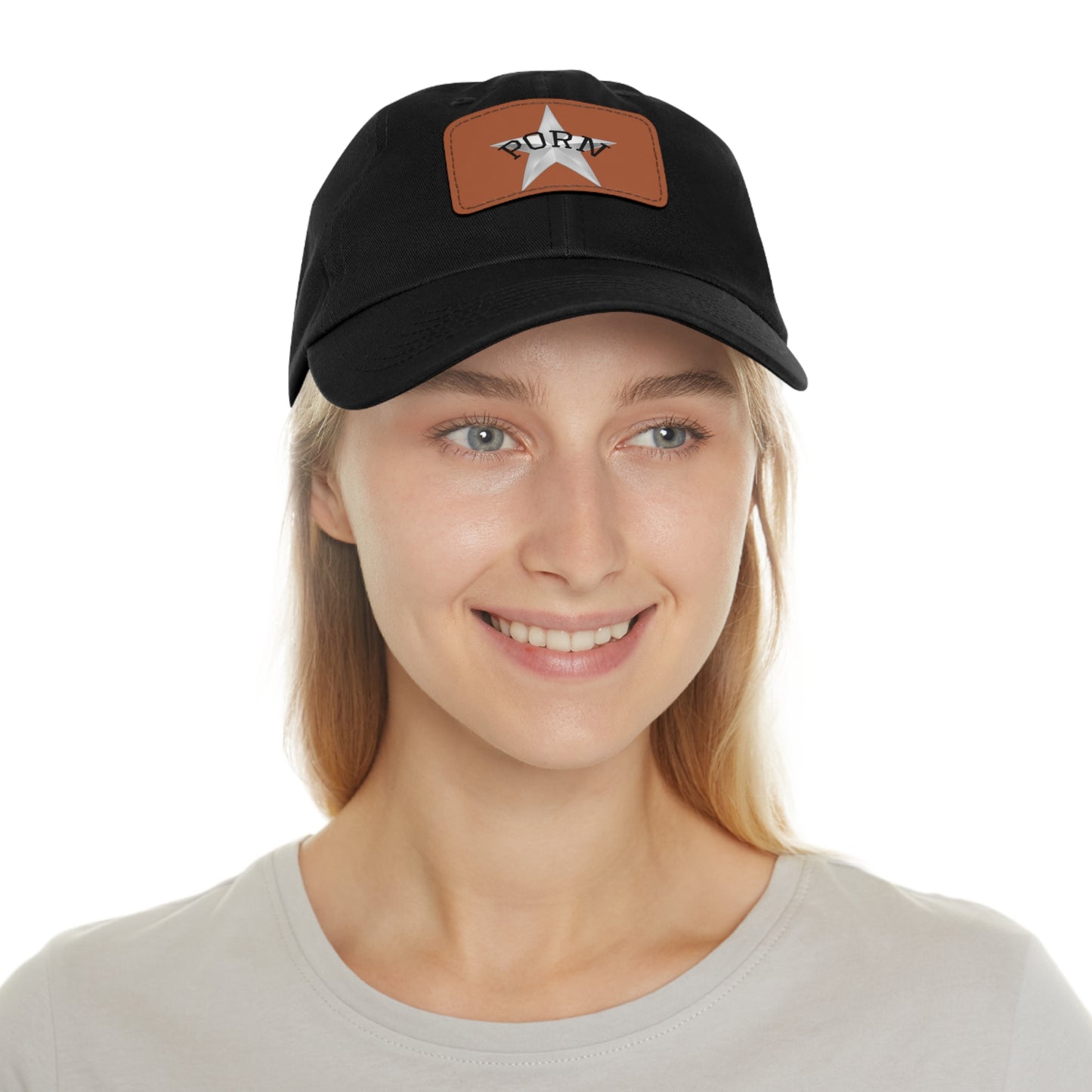 Stylish Dad Hat with Leather Patch, Casual Cap for Men, Summer Accessory, Fun Gift for Dads, Trendy Headwear. fun gifts for her, stylish womens hat