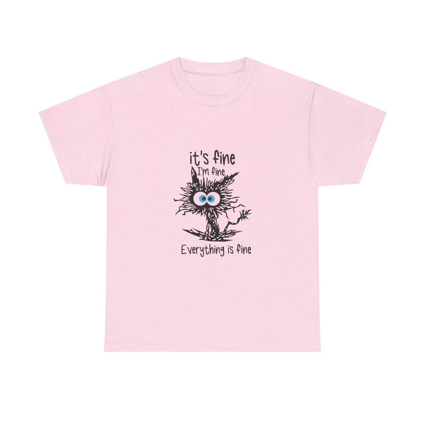 It's Fine Unisex Heavy Cotton Tee - Casual Comfort with Whimsical Design