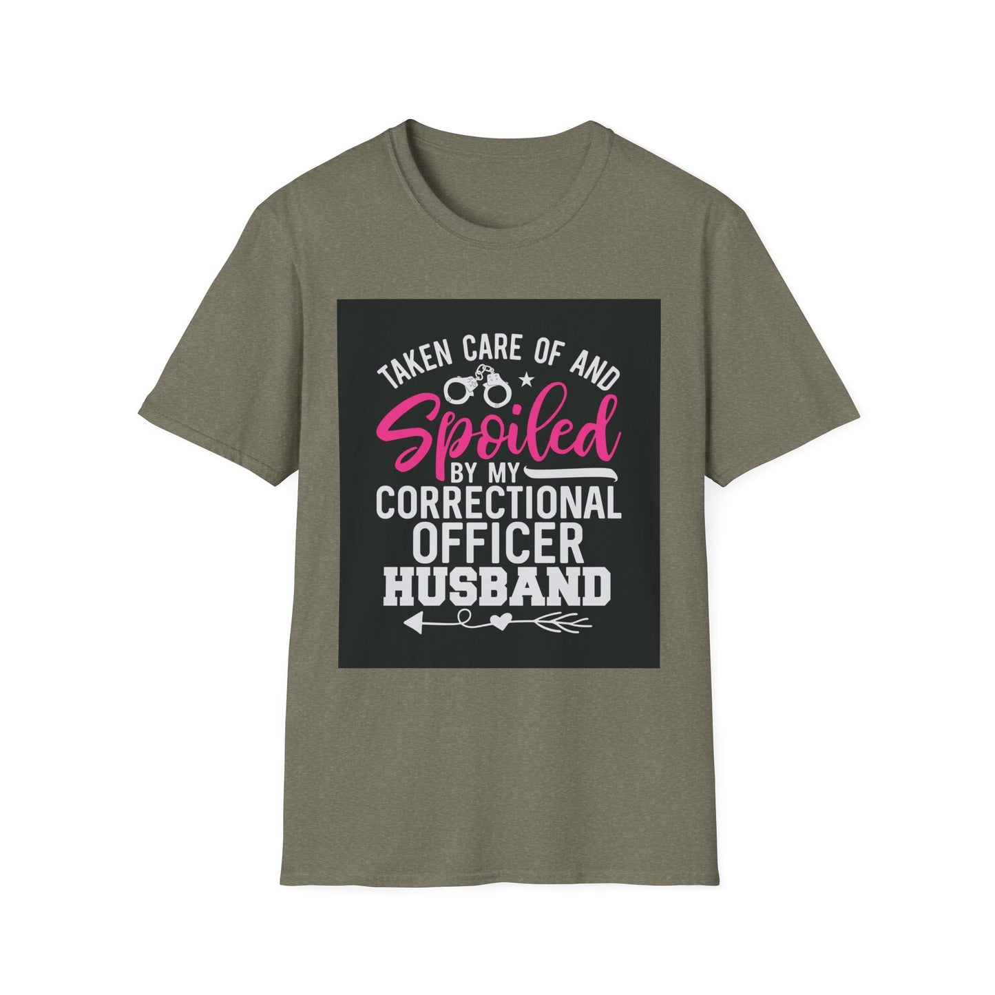 Spoiled by My Correctional Officer Husband T-Shirt | Unisex Softstyle Tee for Proud Wives | Perfect Gift for Special Occasions