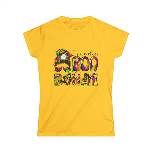 I Put The Boo-tiful in Boo-lie Women's Softstyle Tee - Fun Playful Shirt for Halloween & Everyday Wear