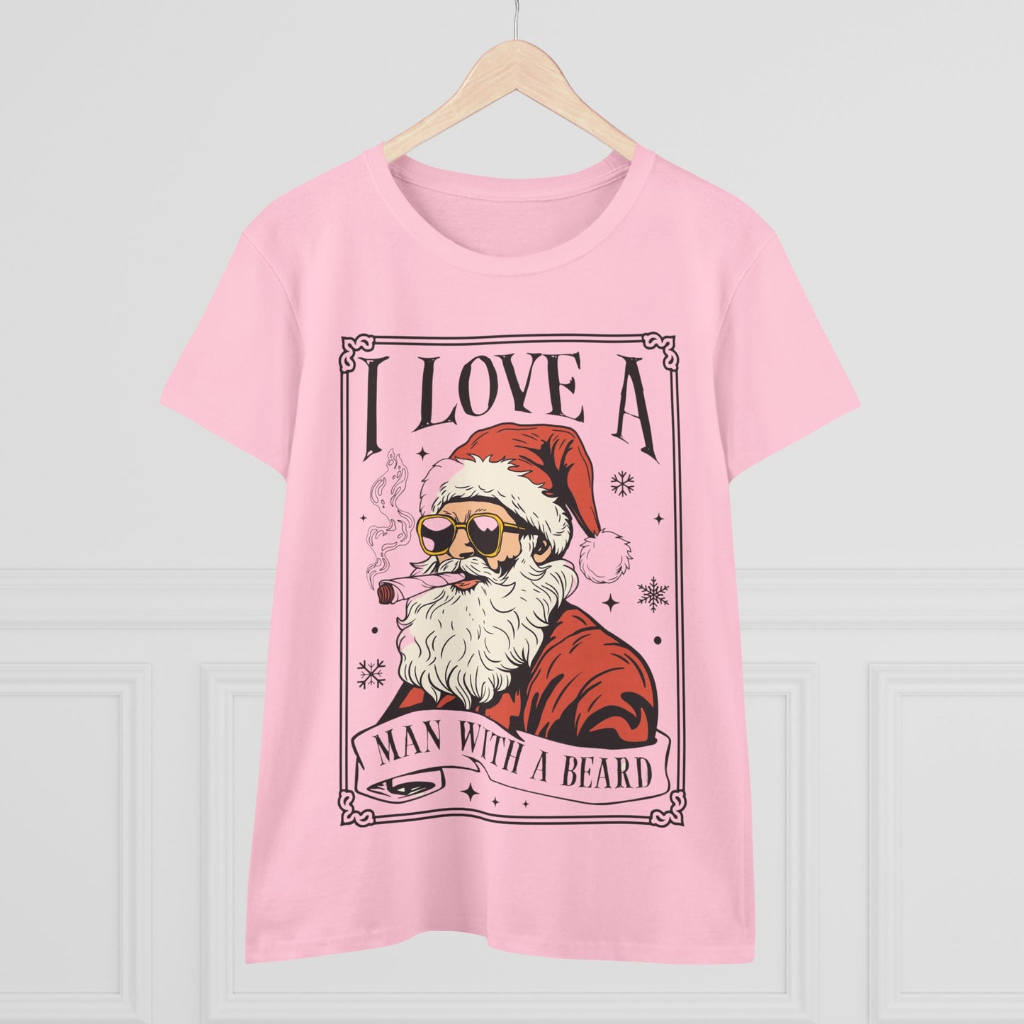 Santa Beard Women's Tee, Funny Christmas Shirt, Holiday Gift for Her, Cute Santa Graphic Tee, Santa Lover Apparel, christmas