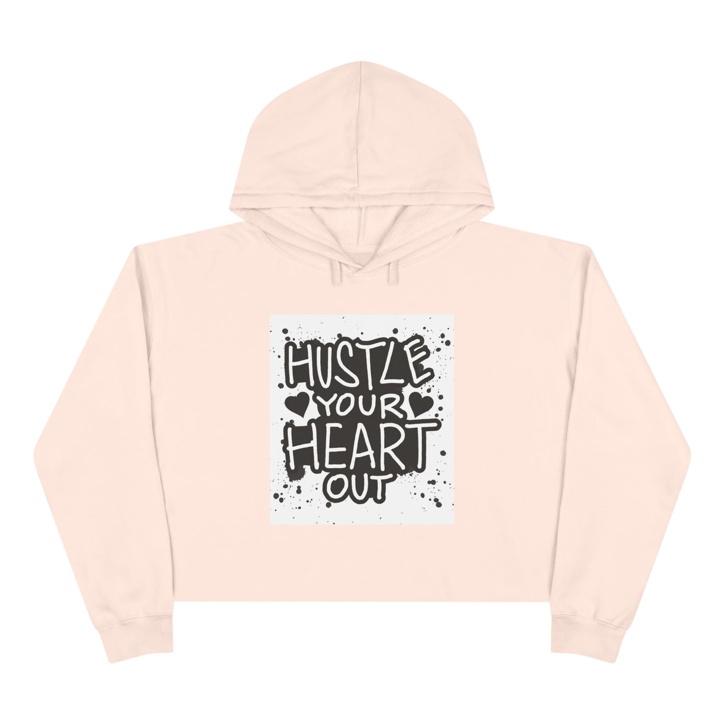 Hustle Heart Out Crop Hoodie - Motivational Fitness Apparel for Active Women