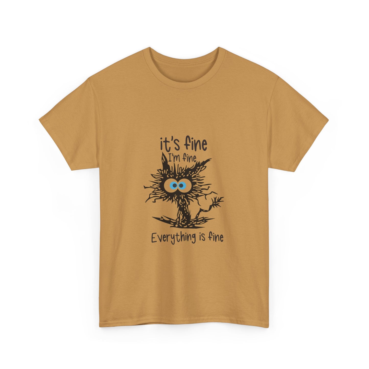 It's Fine Unisex Heavy Cotton Tee - Casual Comfort with Whimsical Design