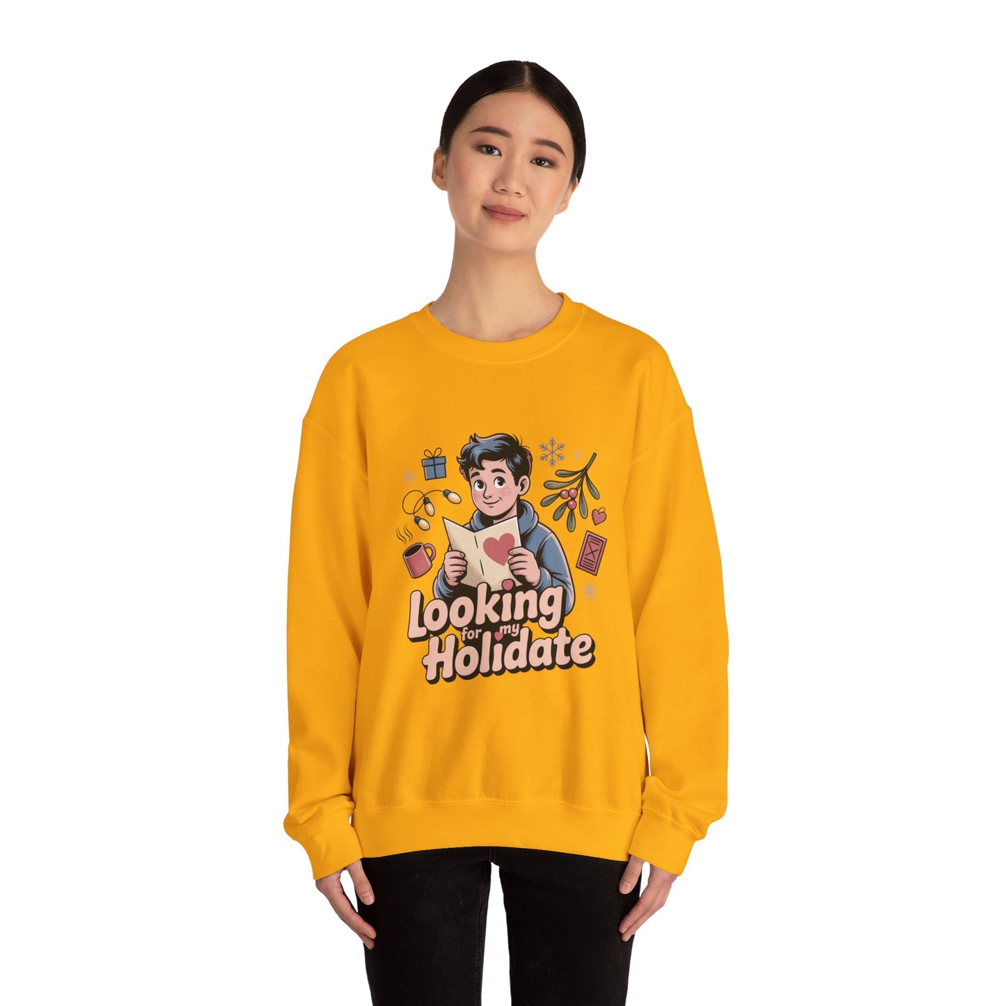 Looking for Holidate Sweatshirt | Holiday Romance Illustration