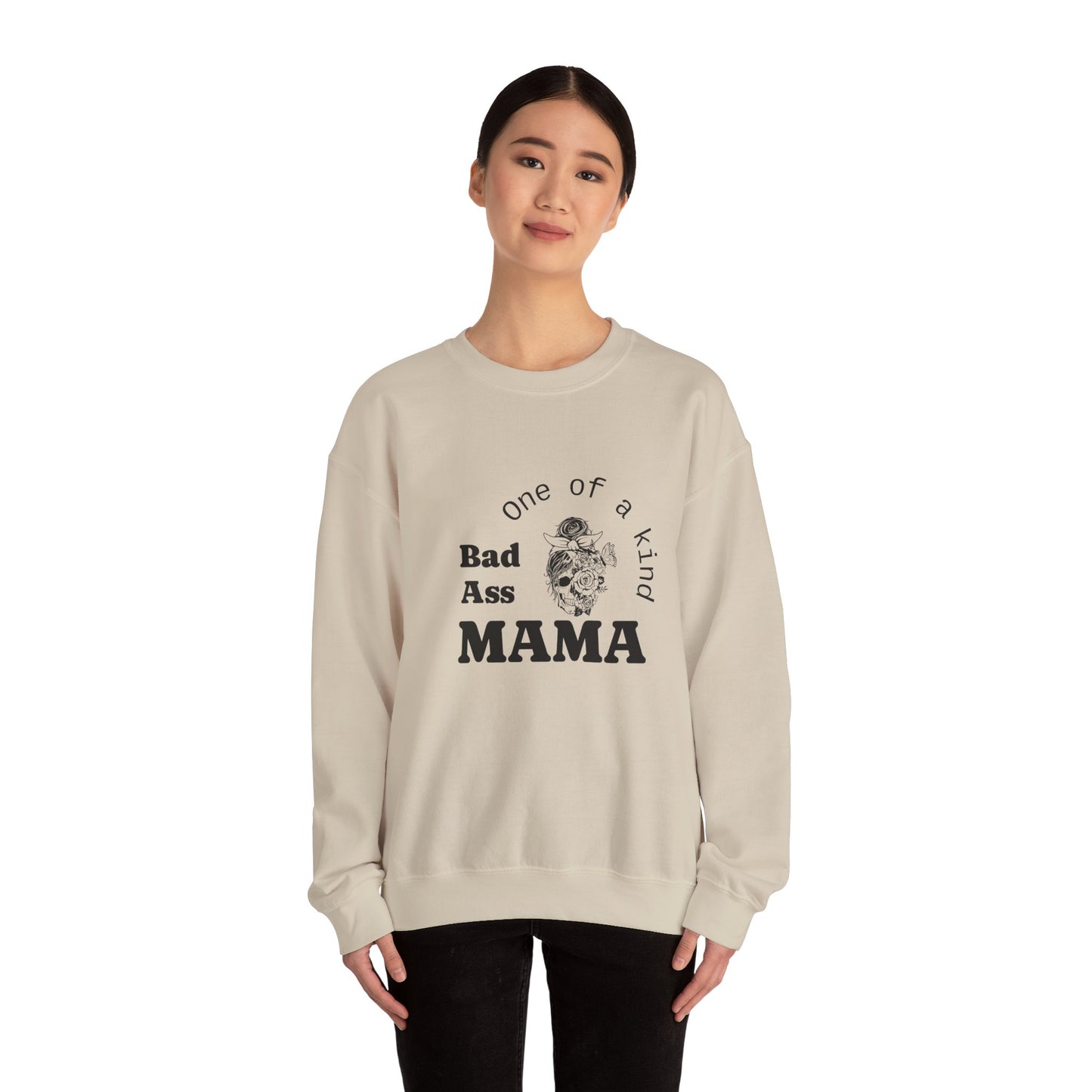 Bad Ass Mama Crewneck Sweatshirt - Unisex Heavy Blend
