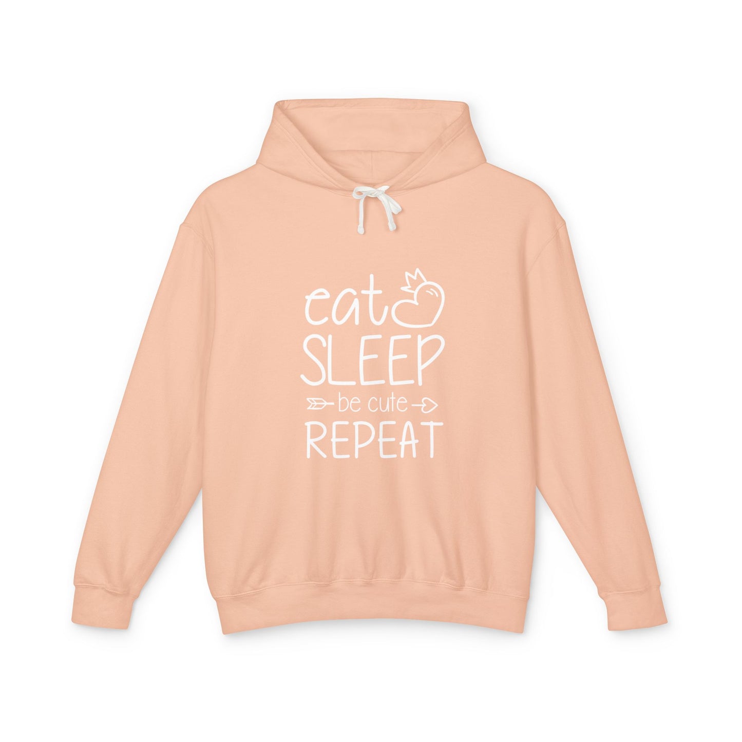 Eat Sleep Be Cute Repeat Unisex Lightweight Hooded Sweatshirt