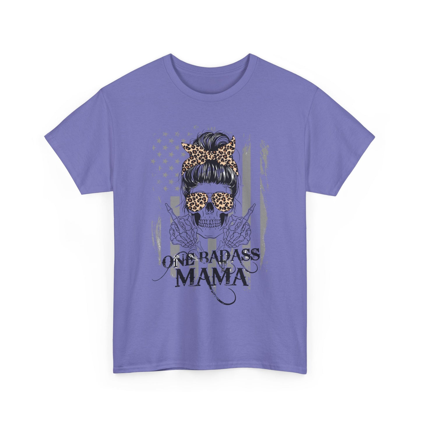 One Badass Mama Unisex Heavy Cotton Tee - Trendy Graphic Shirt for Moms