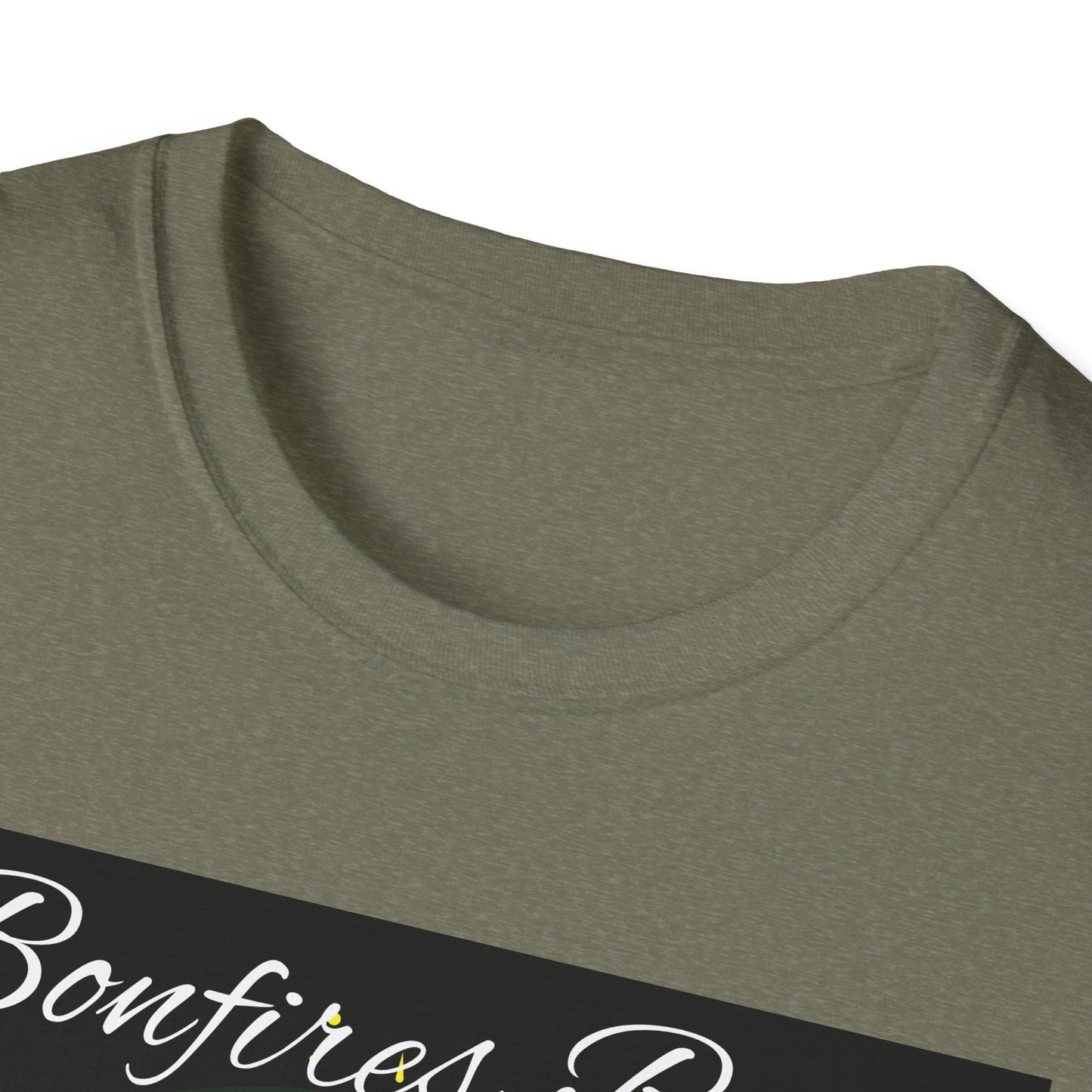 Bowfires, Beer, and Besties Unisex Softstyle T-Shirt - Perfect for Camping and Outdoor Gatherings