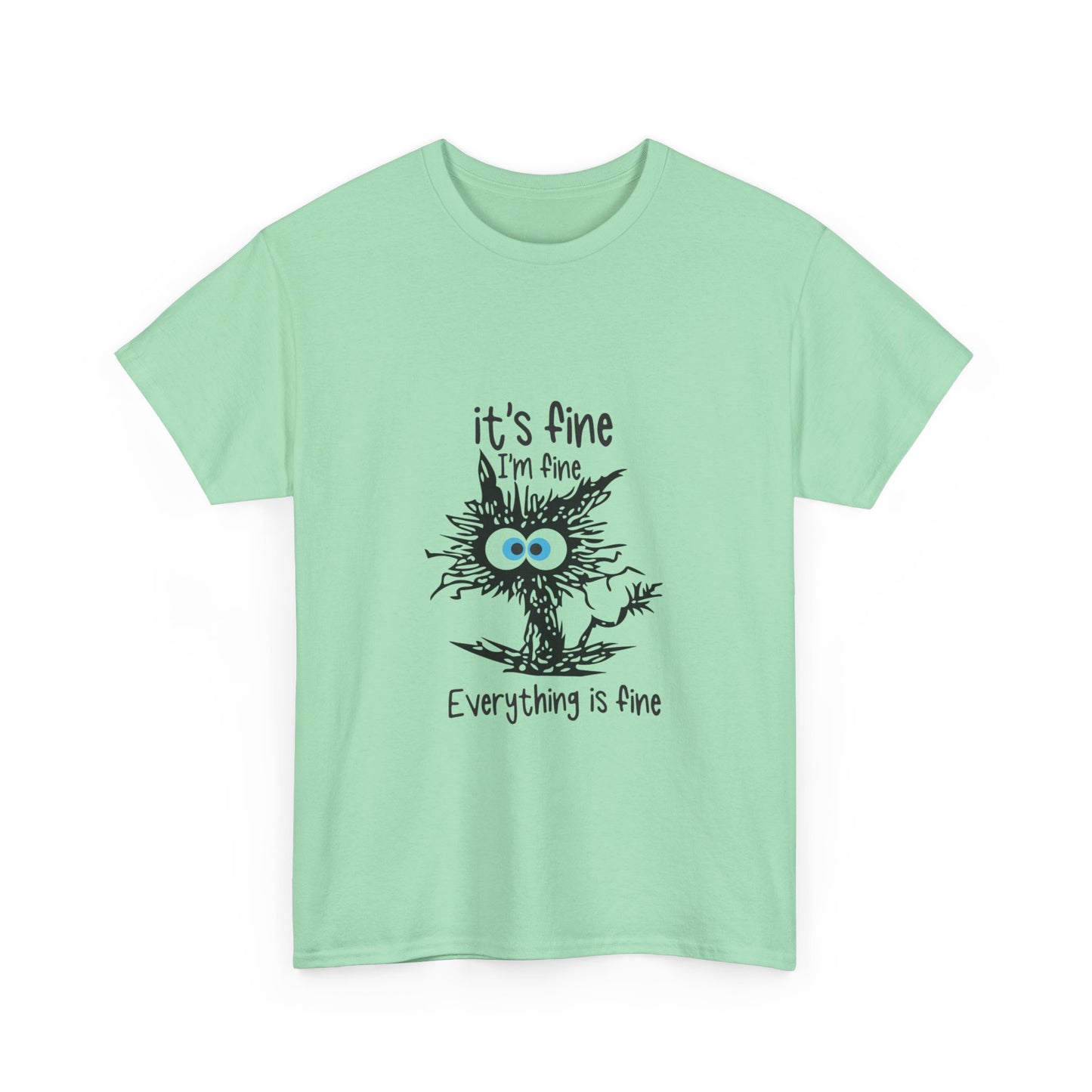 It's Fine Unisex Heavy Cotton Tee - Casual Comfort with Whimsical Design