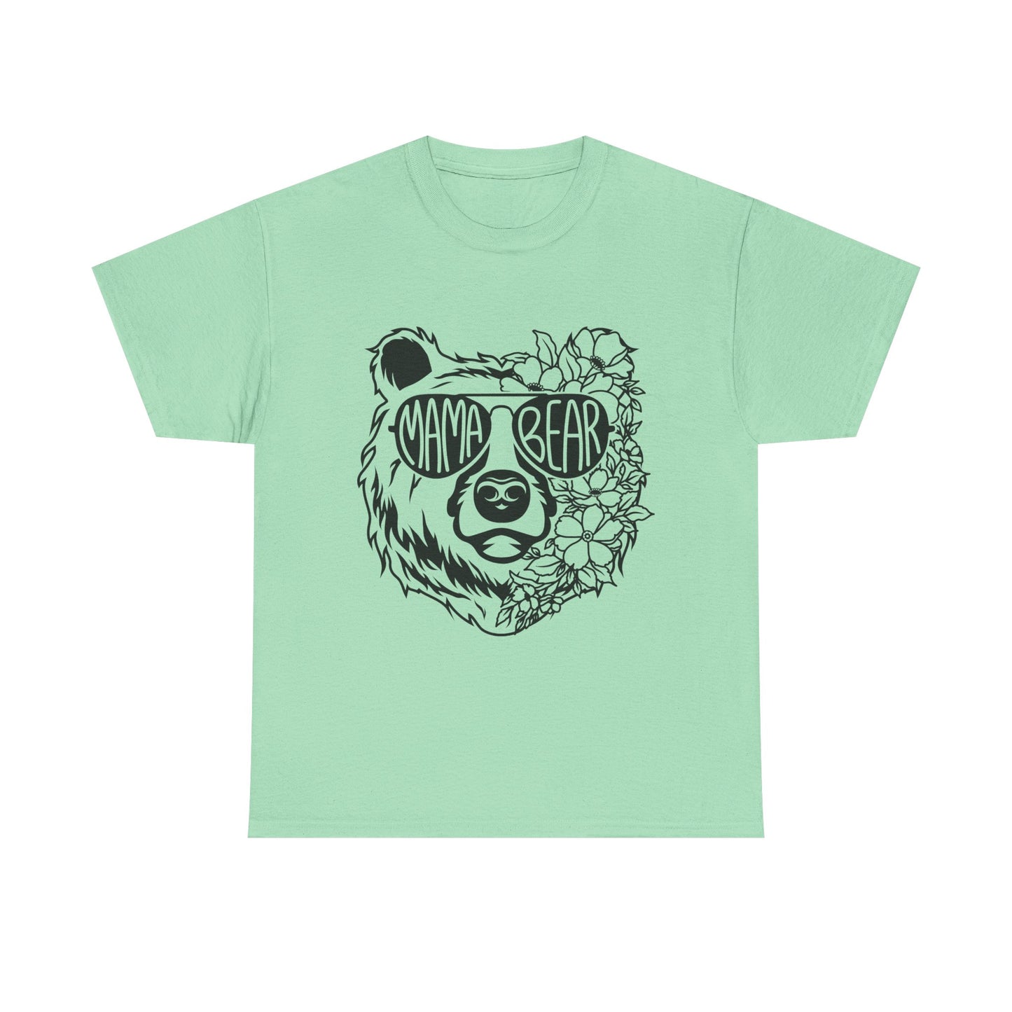 Mama Bear Graphic Unisex Heavy Cotton Tee - Perfect for Moms and Nature Lovers