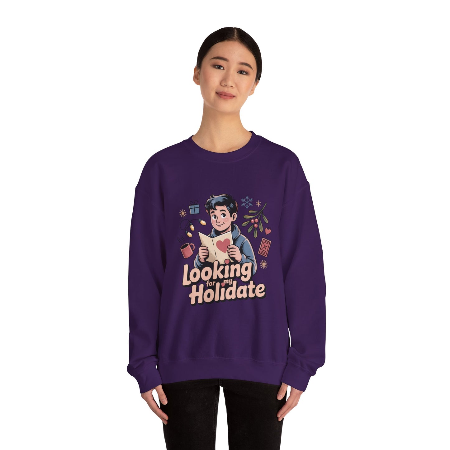 Looking for Holidate Sweatshirt | Holiday Romance Illustration